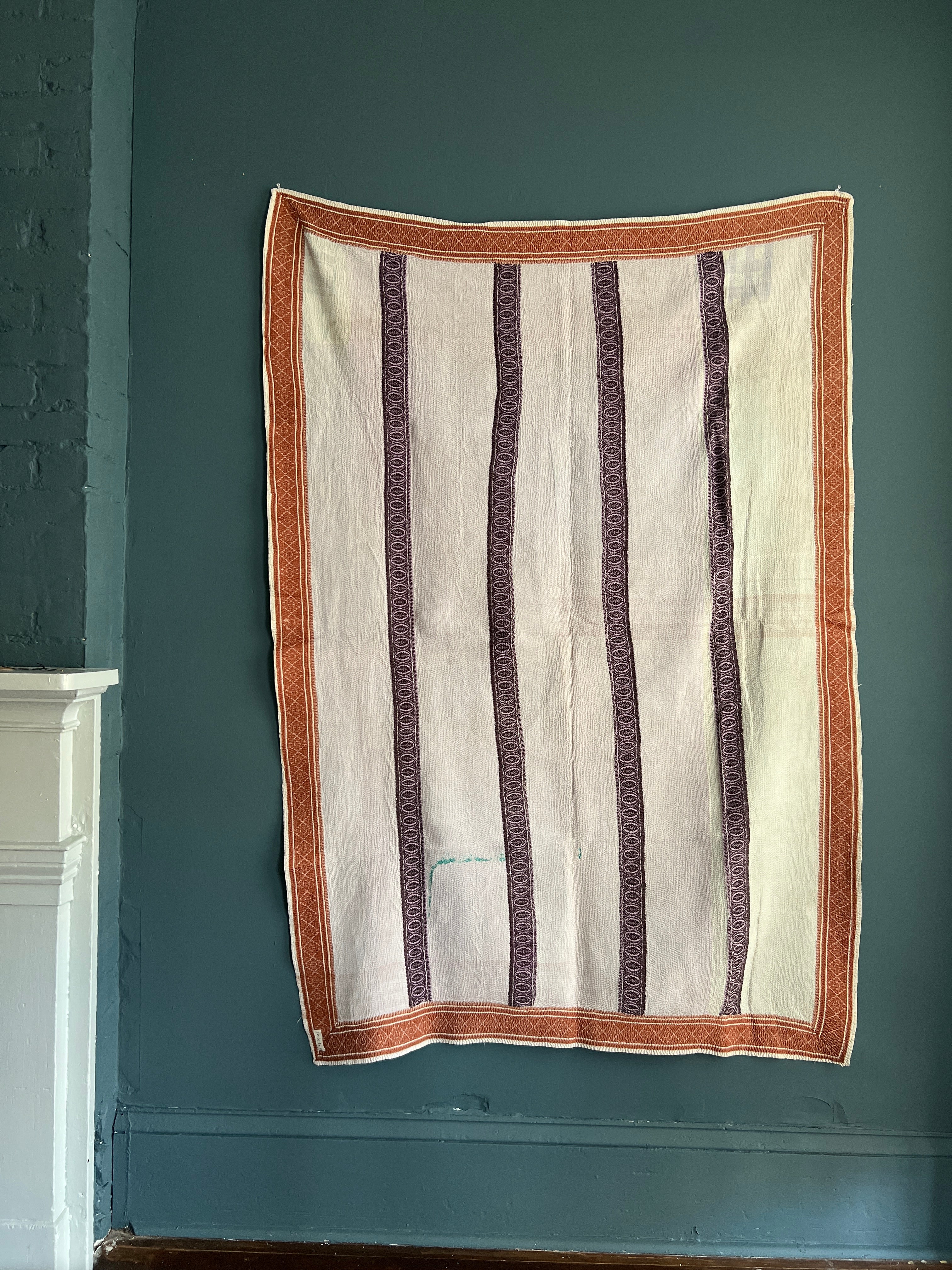 Antique Kantha Patchwork Throw Blanket