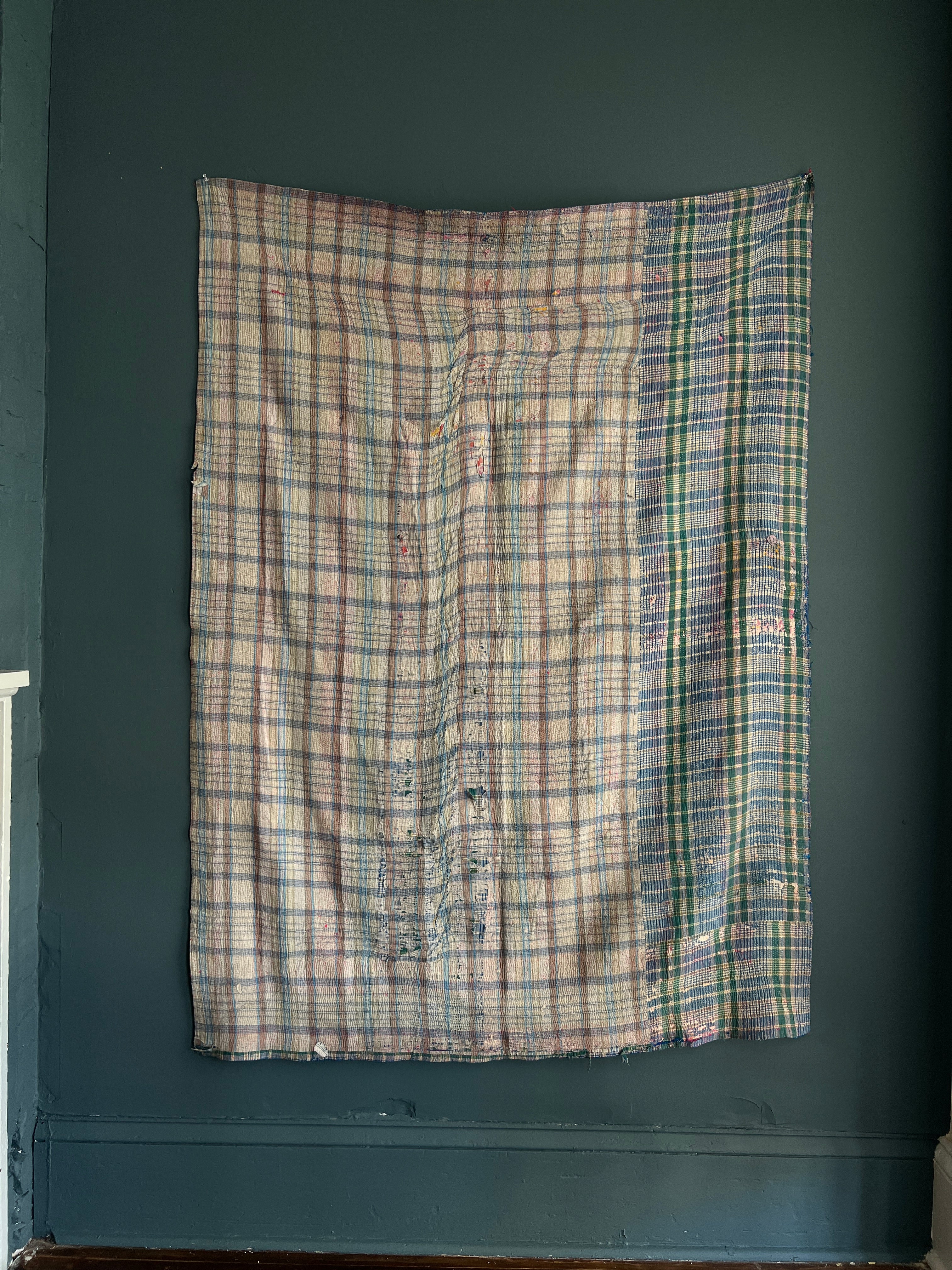 Antique Kantha Throw Blanket