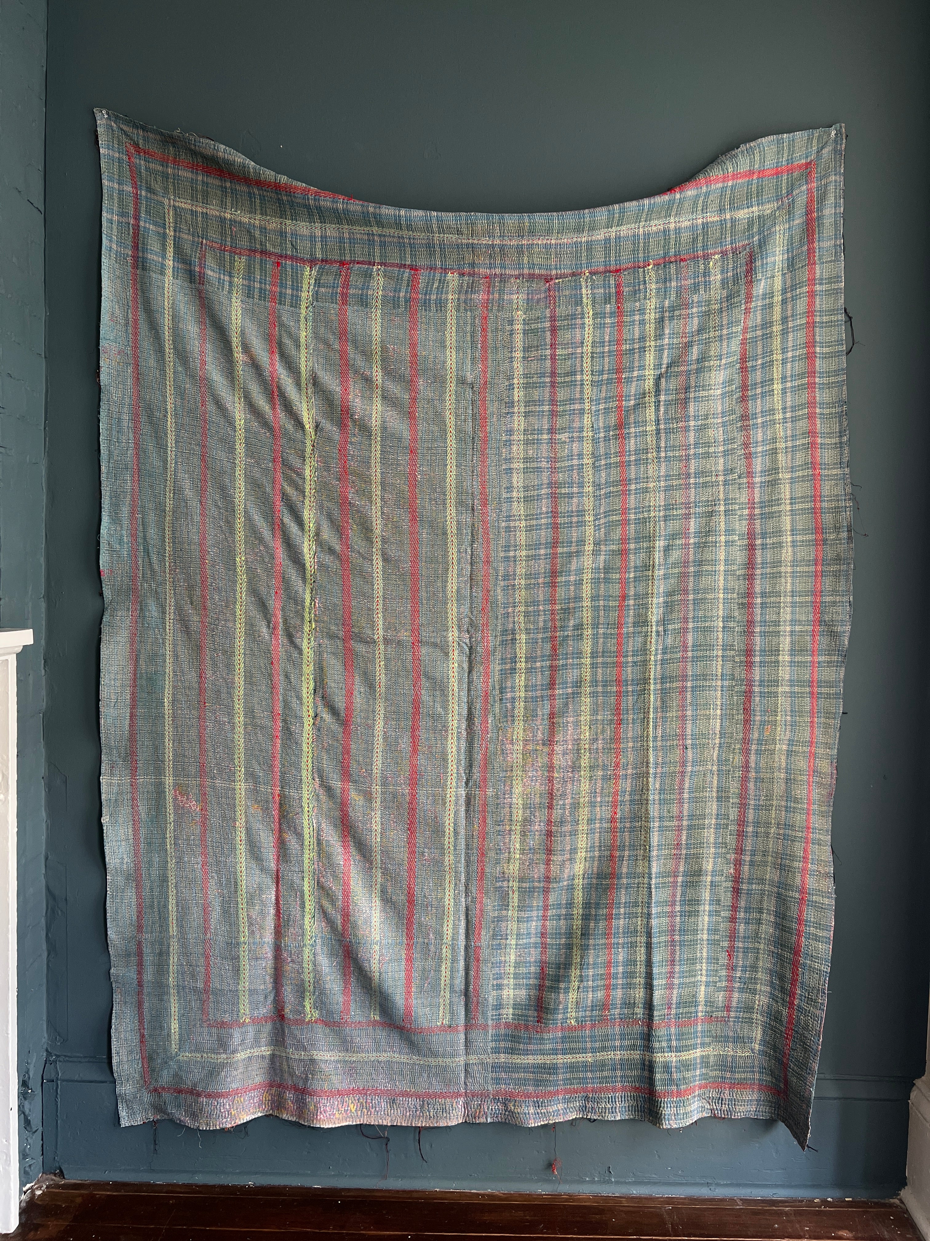 Antique Kantha Throw Blanket