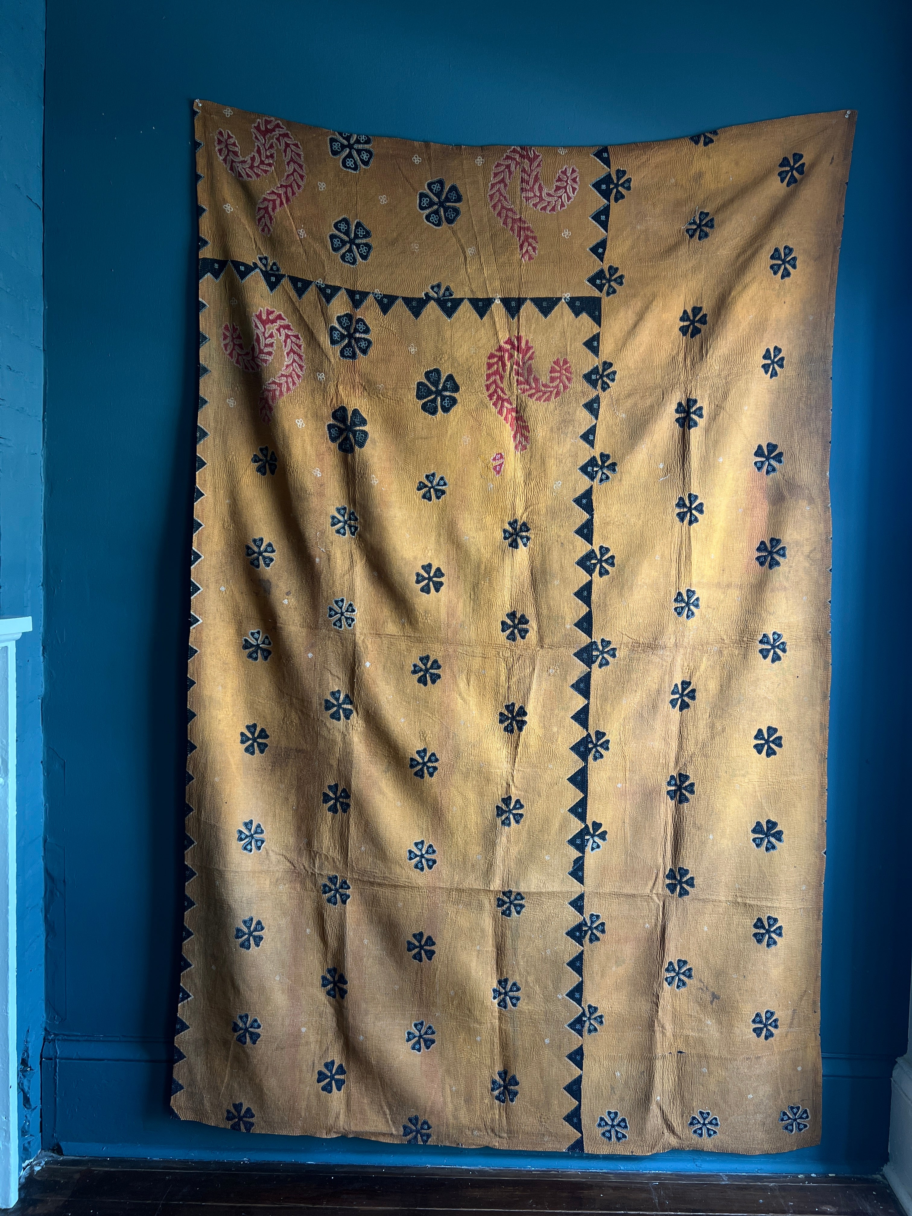 Antique Kantha Throw Blanket
