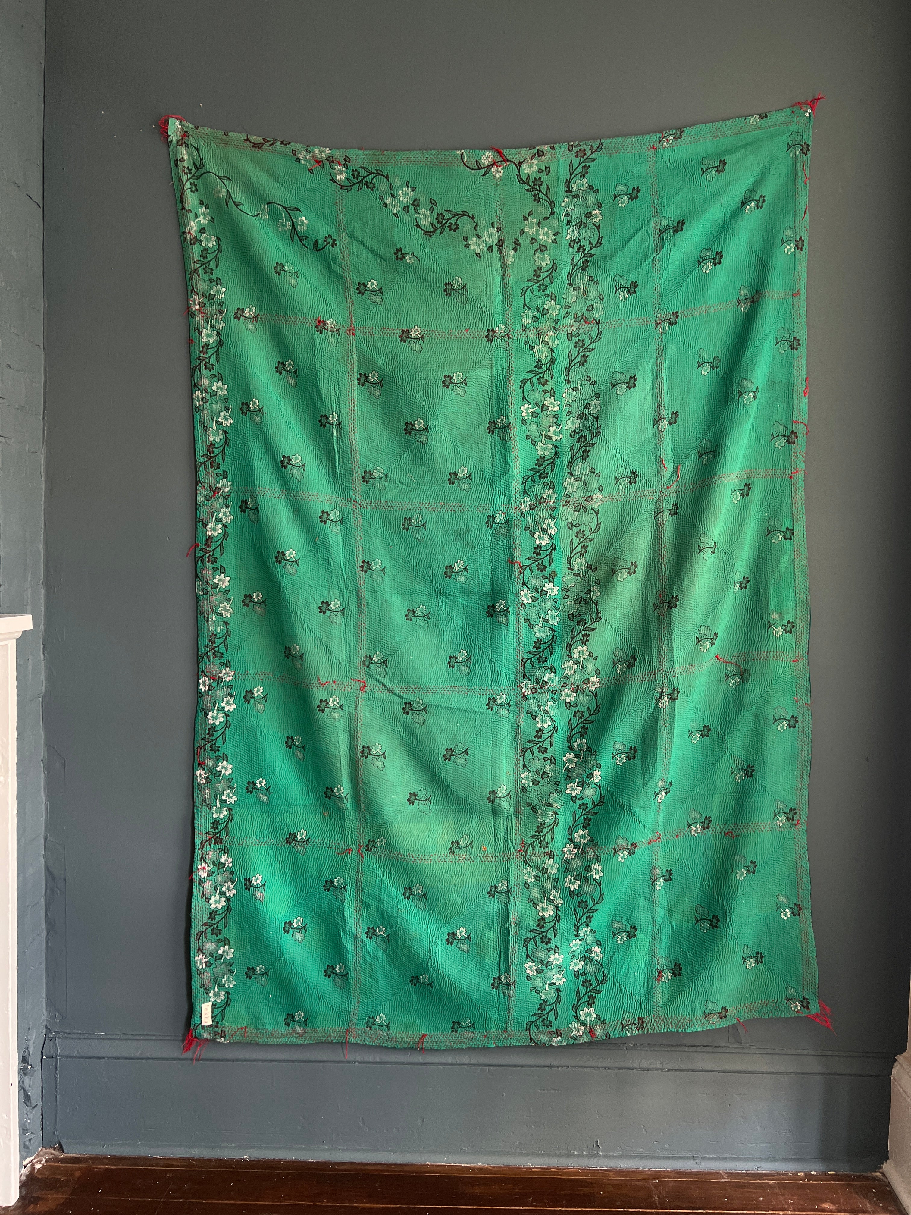 Antique Kantha Throw Blanket