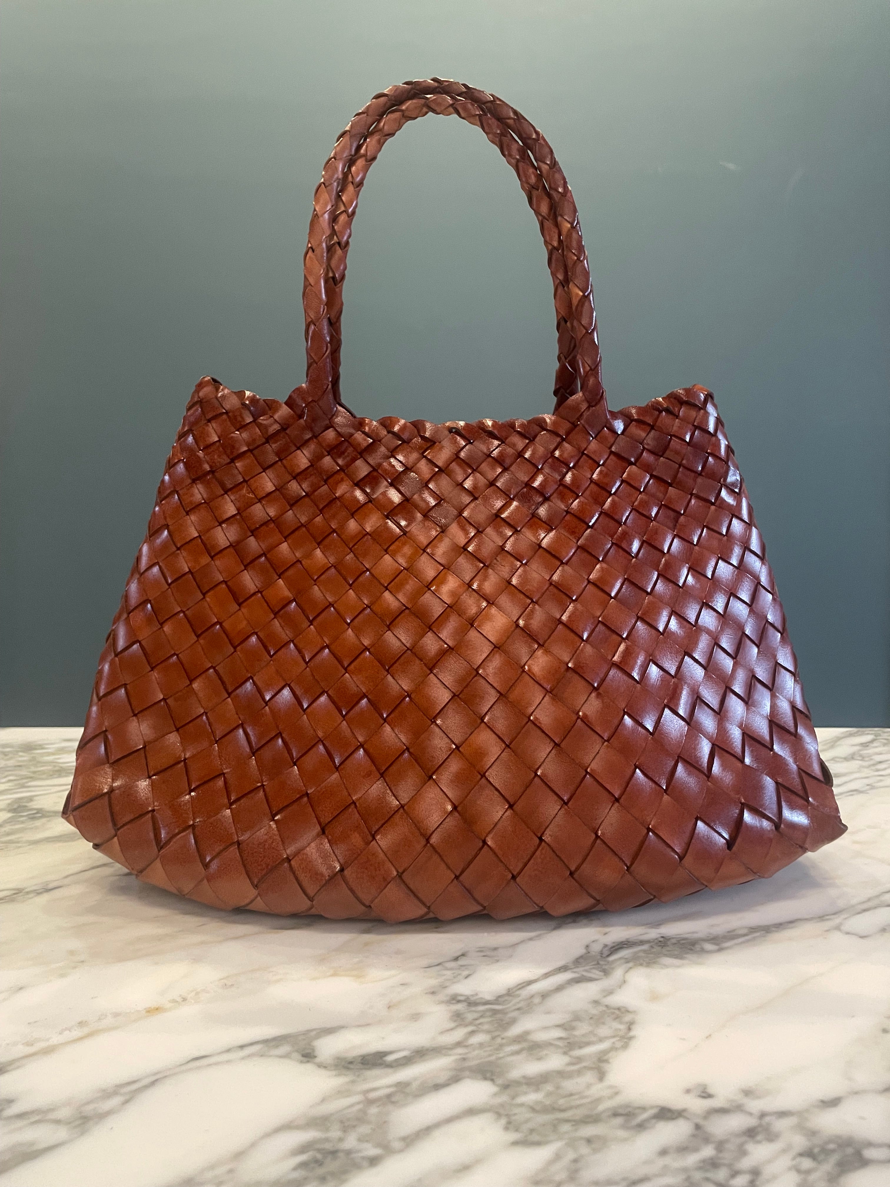 Petite Handwoven Leather Tote