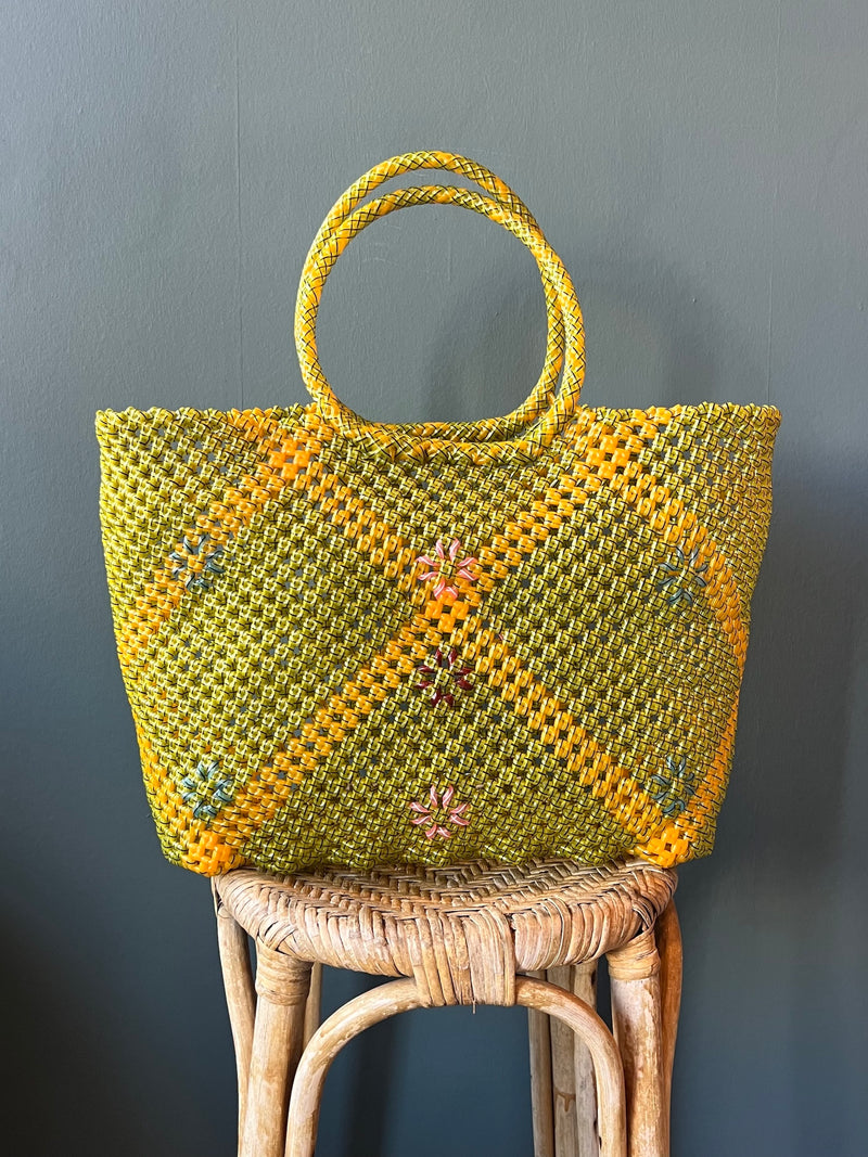 Recycled Plastic Large Woven Tote