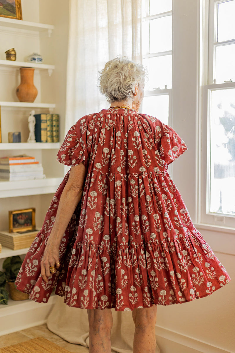 Voluminous tiered Lopa Dress, made in India.
