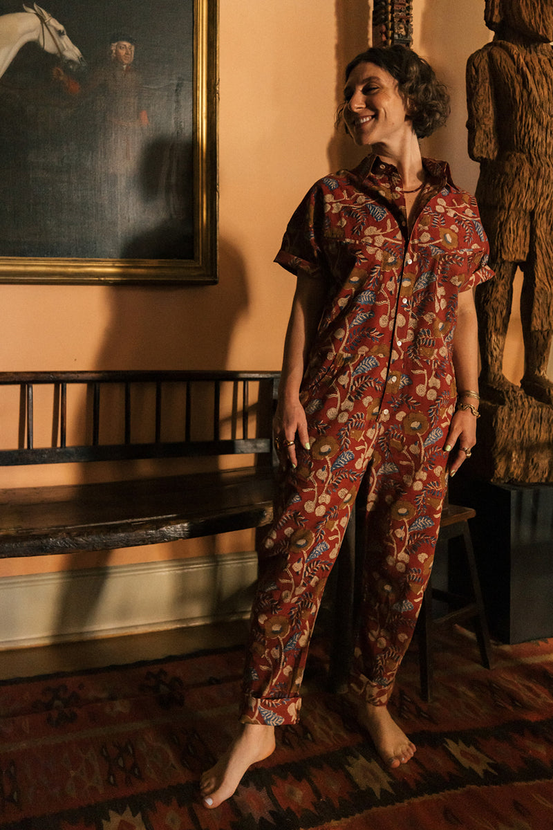 Mili Jumpsuit, work-to-play cotton jumpsuit handmade in India.