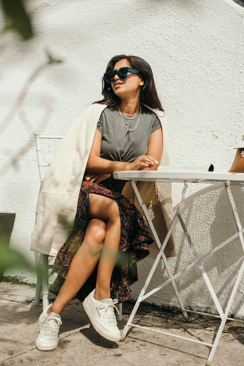 Kani Wool Skirt, handmade in India from upcycled pashmina shawls.