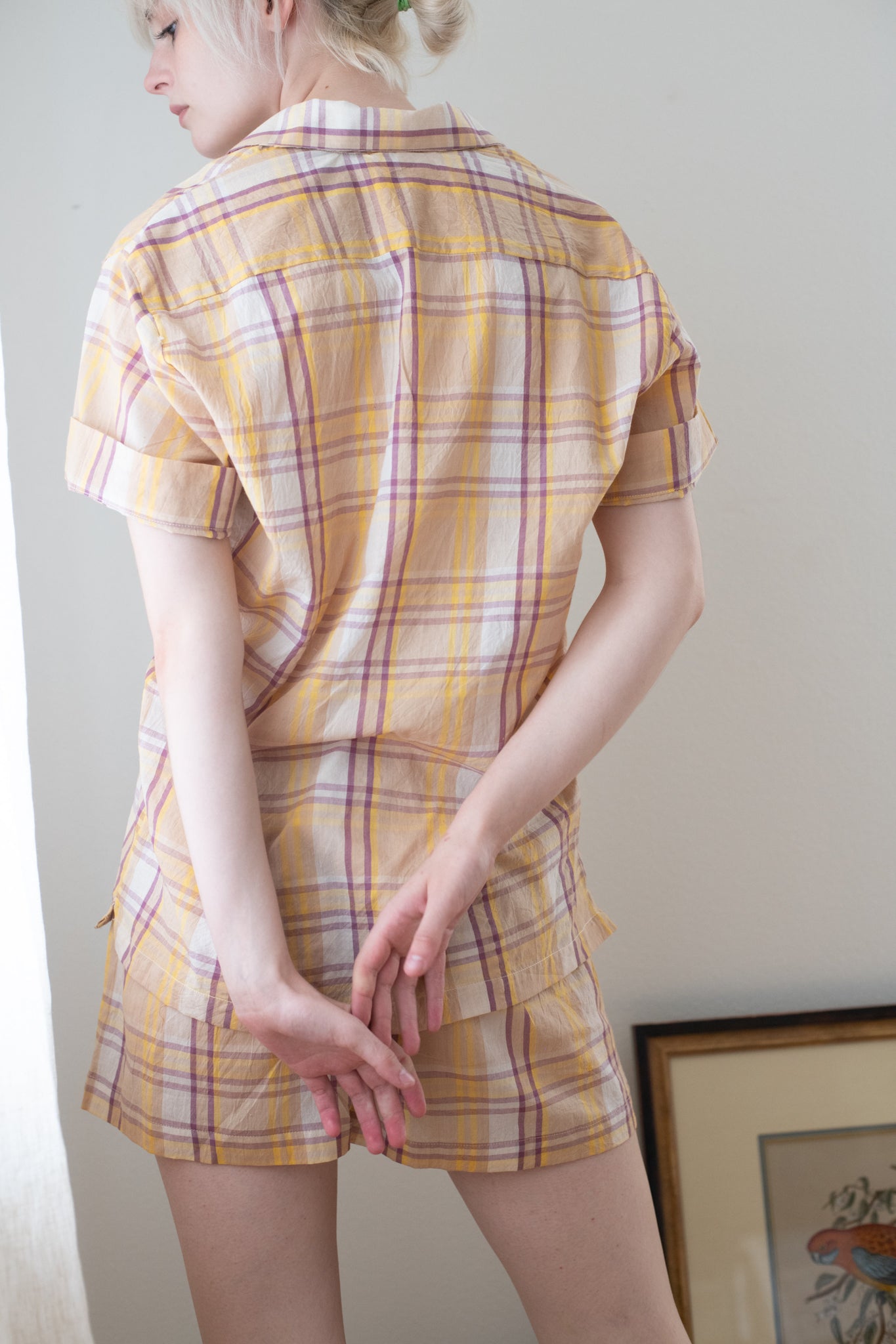 Cotton Easy Short handmade in India. | butter madras plaid