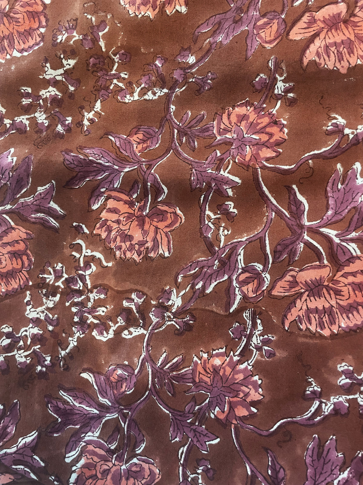 Block Printed Tablecloth Autumn Floral