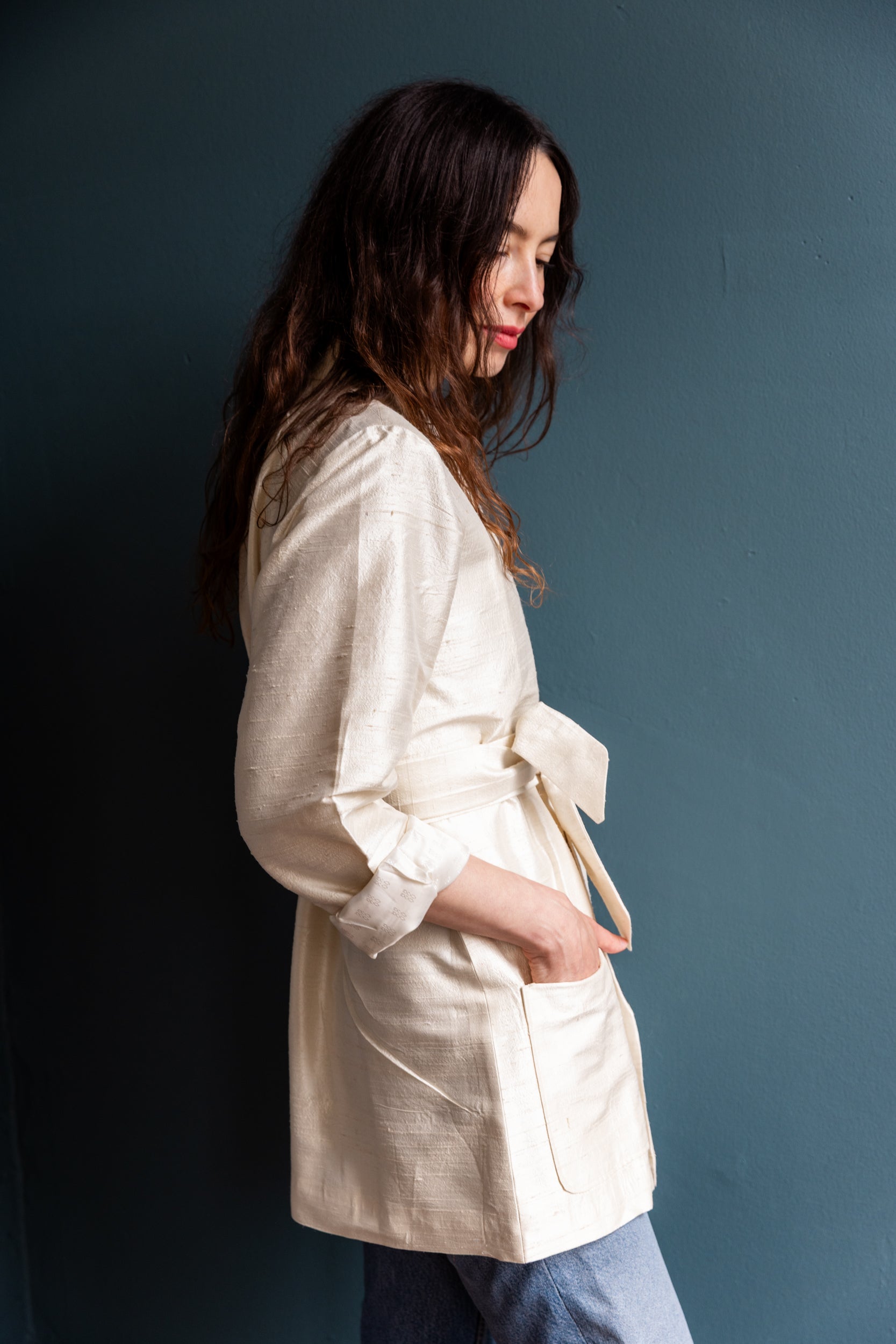 Kamla Wrap Jacket in Raw Silk