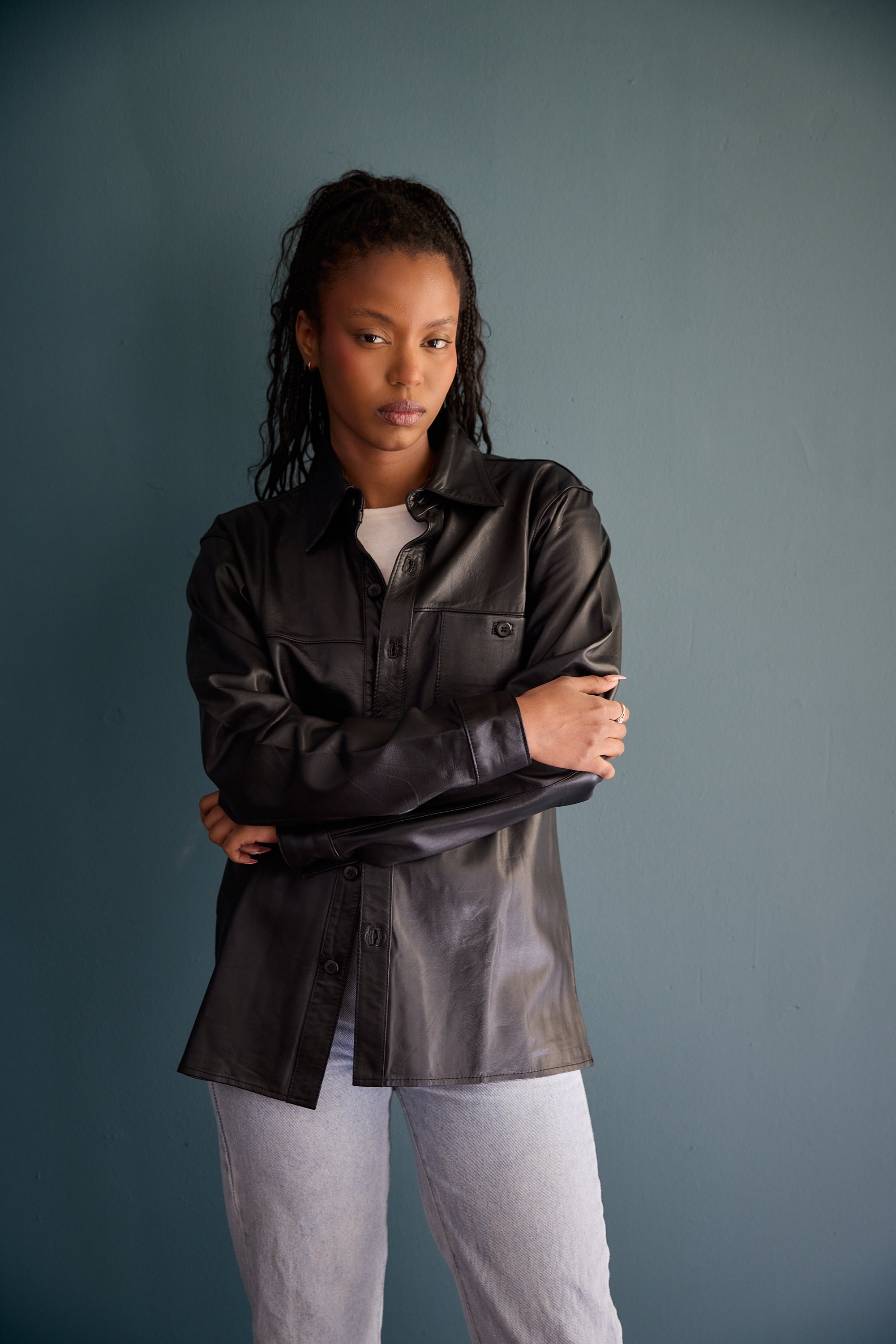 Manoj Unisex Napa Leather Shirt Jacket