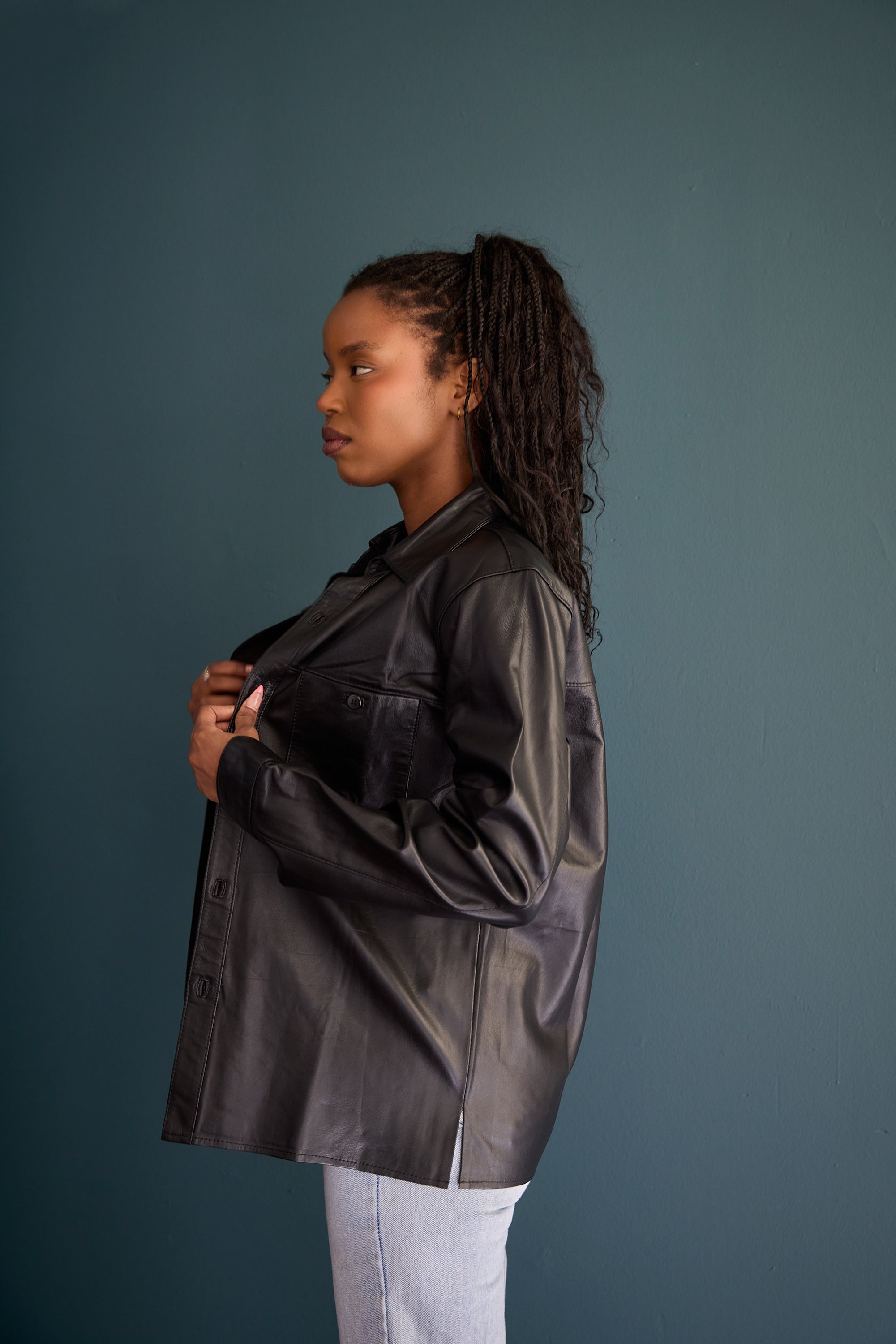 Manoj Unisex Napa Leather Shirt Jacket