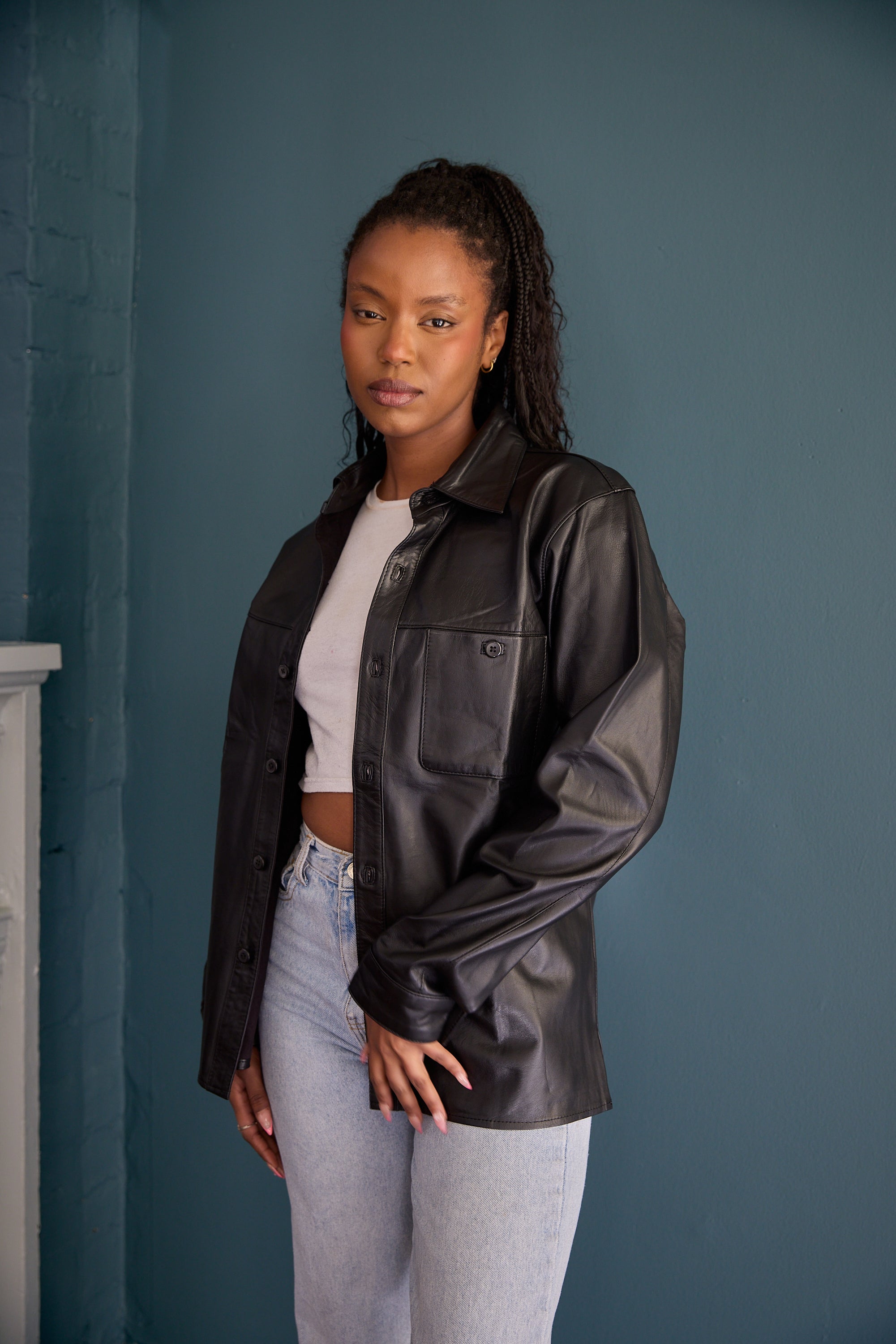 Manoj Unisex Napa Leather Shirt Jacket