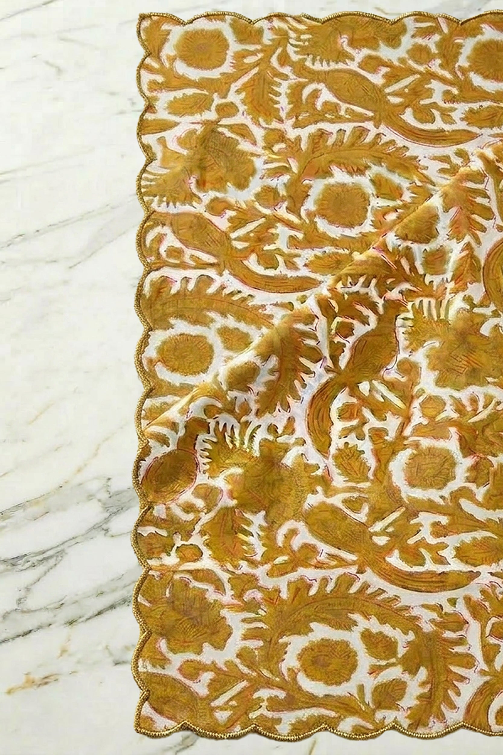 Mustard Scallop Tablecloth