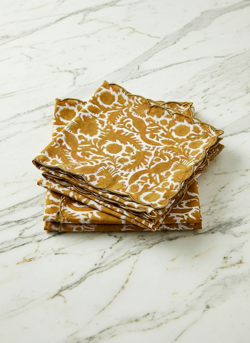 Mustard Scallop Tablecloth