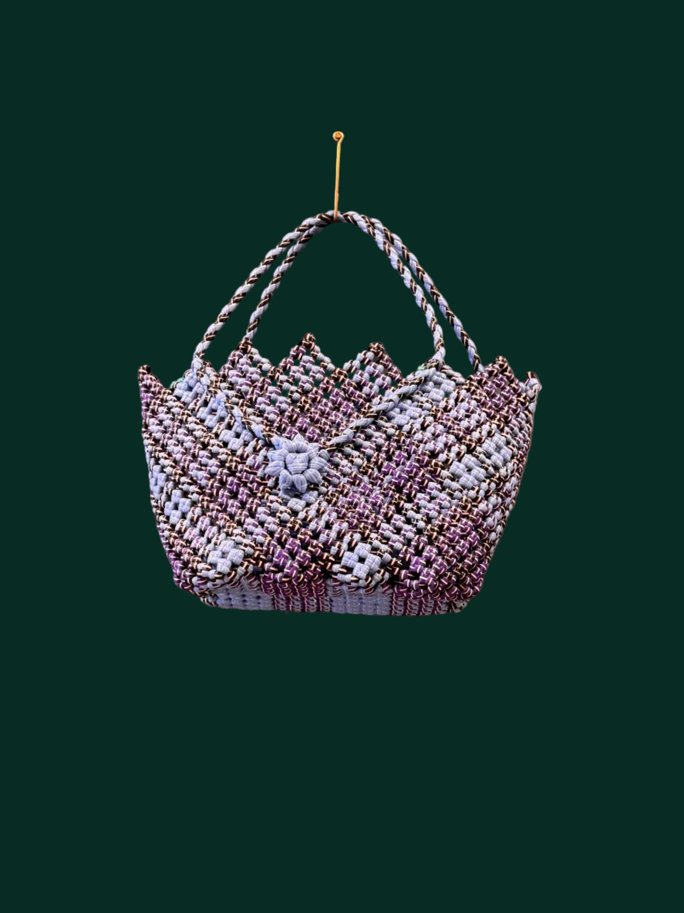 Recycled Plastic Small Woven Tote