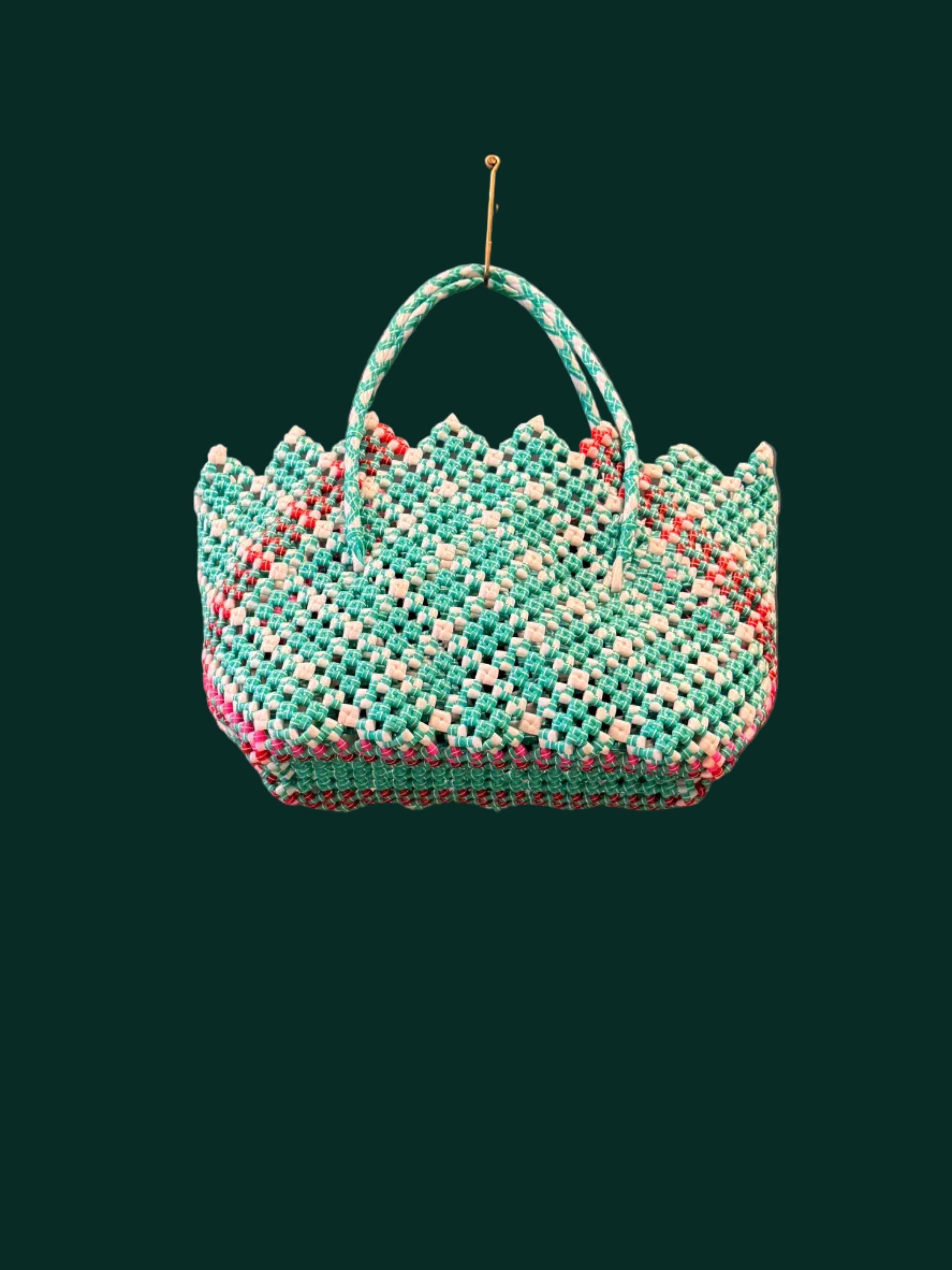 Recycled Plastic Small Woven Tote