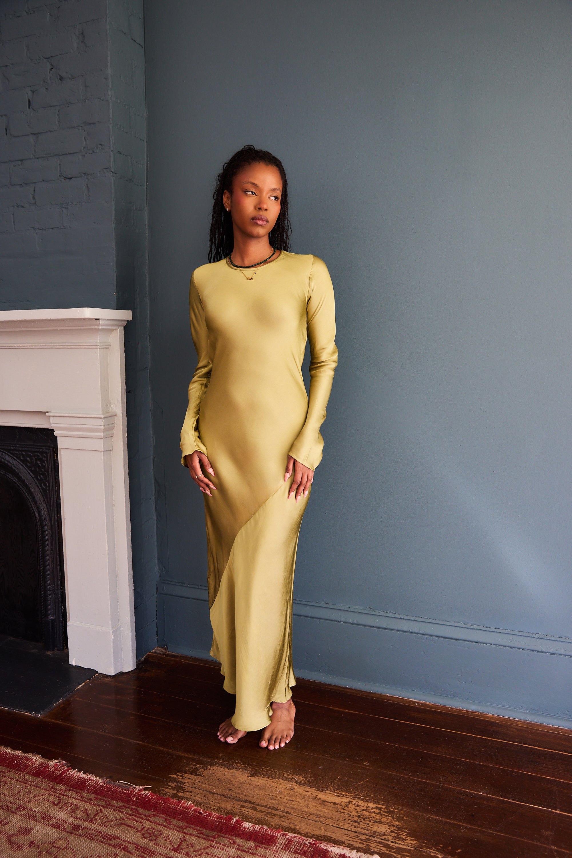 Swati Dress in Cotton Satin