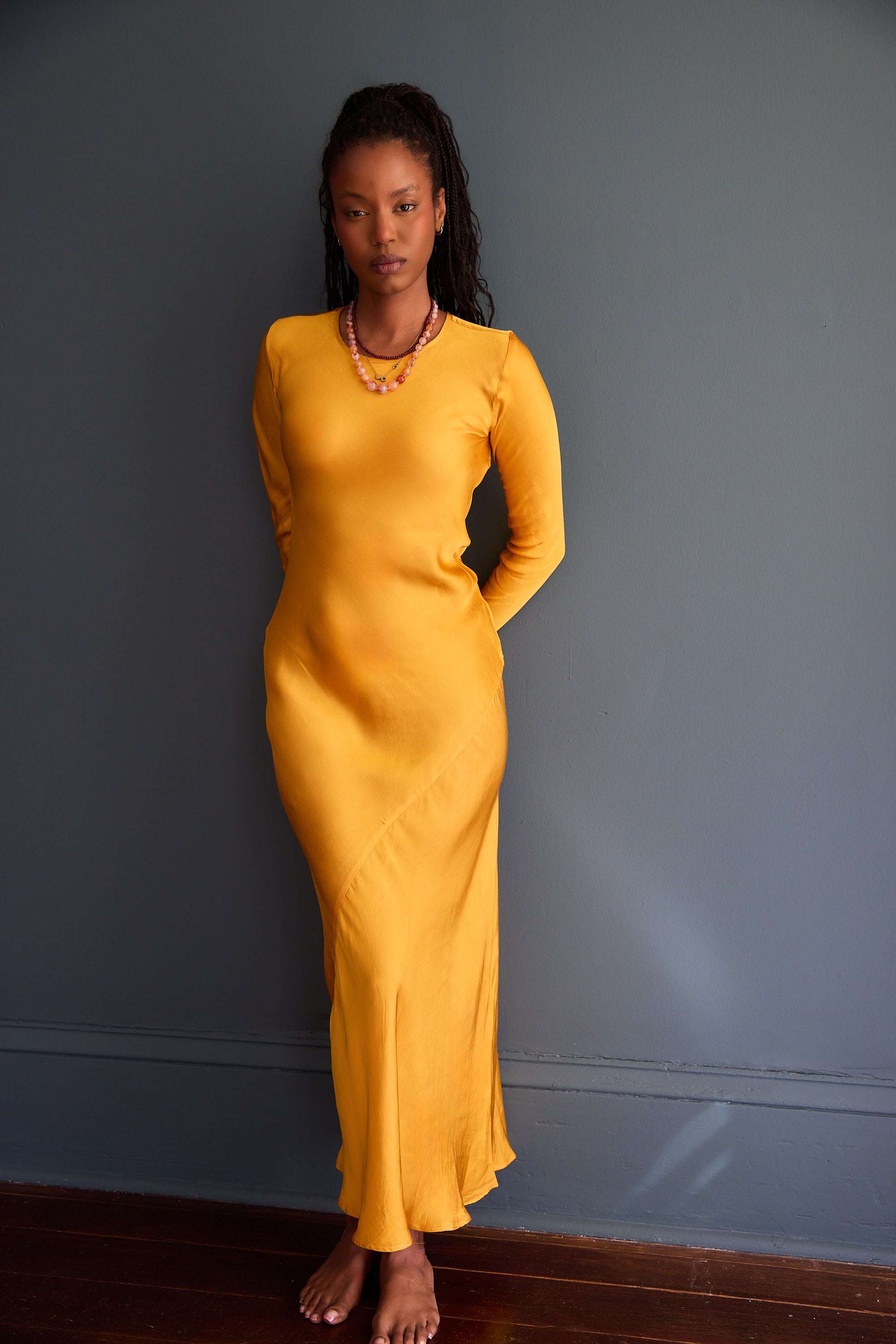 Swati Dress in Cotton Satin