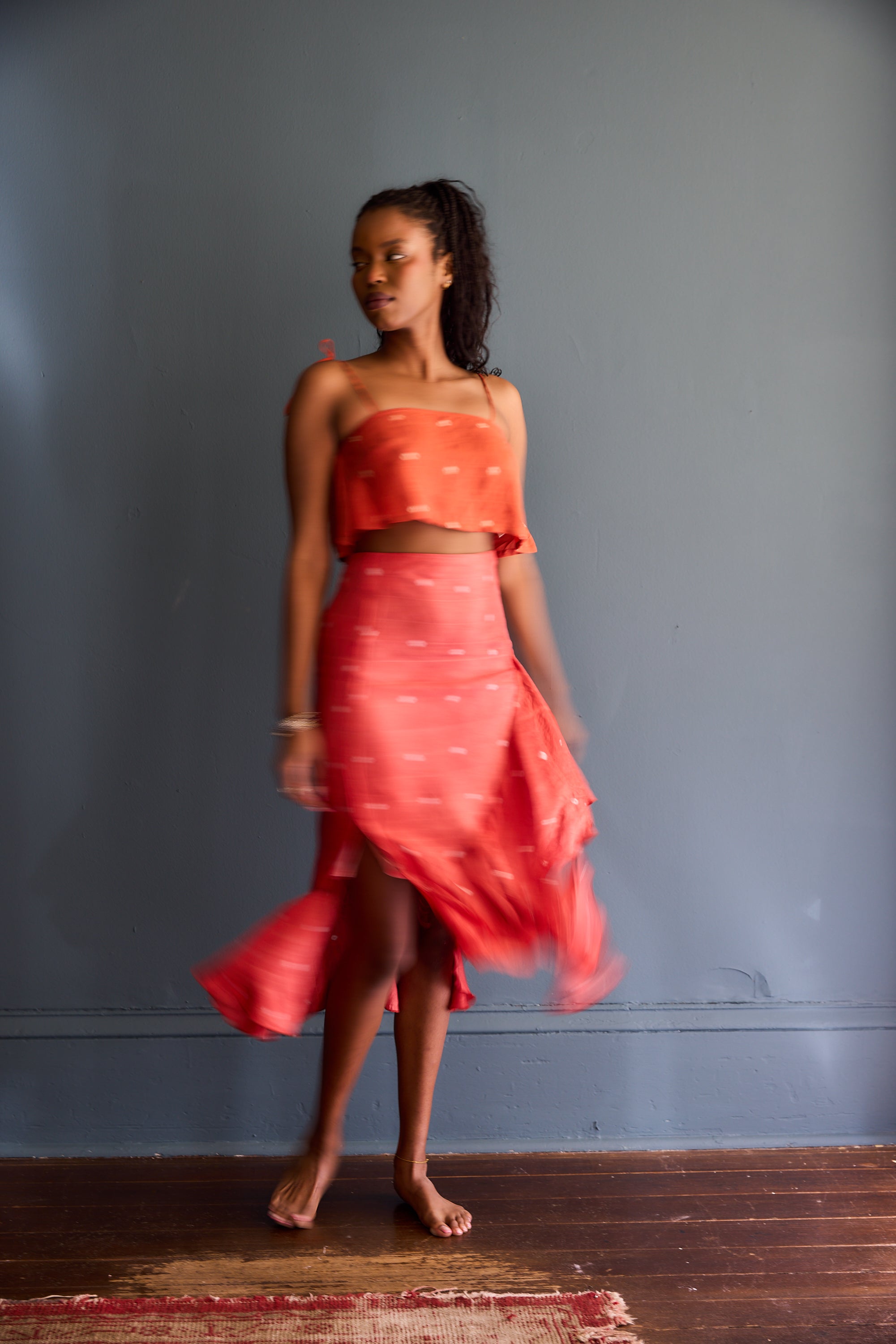 Tara Eco Tie Dyed Ruffle Skirt