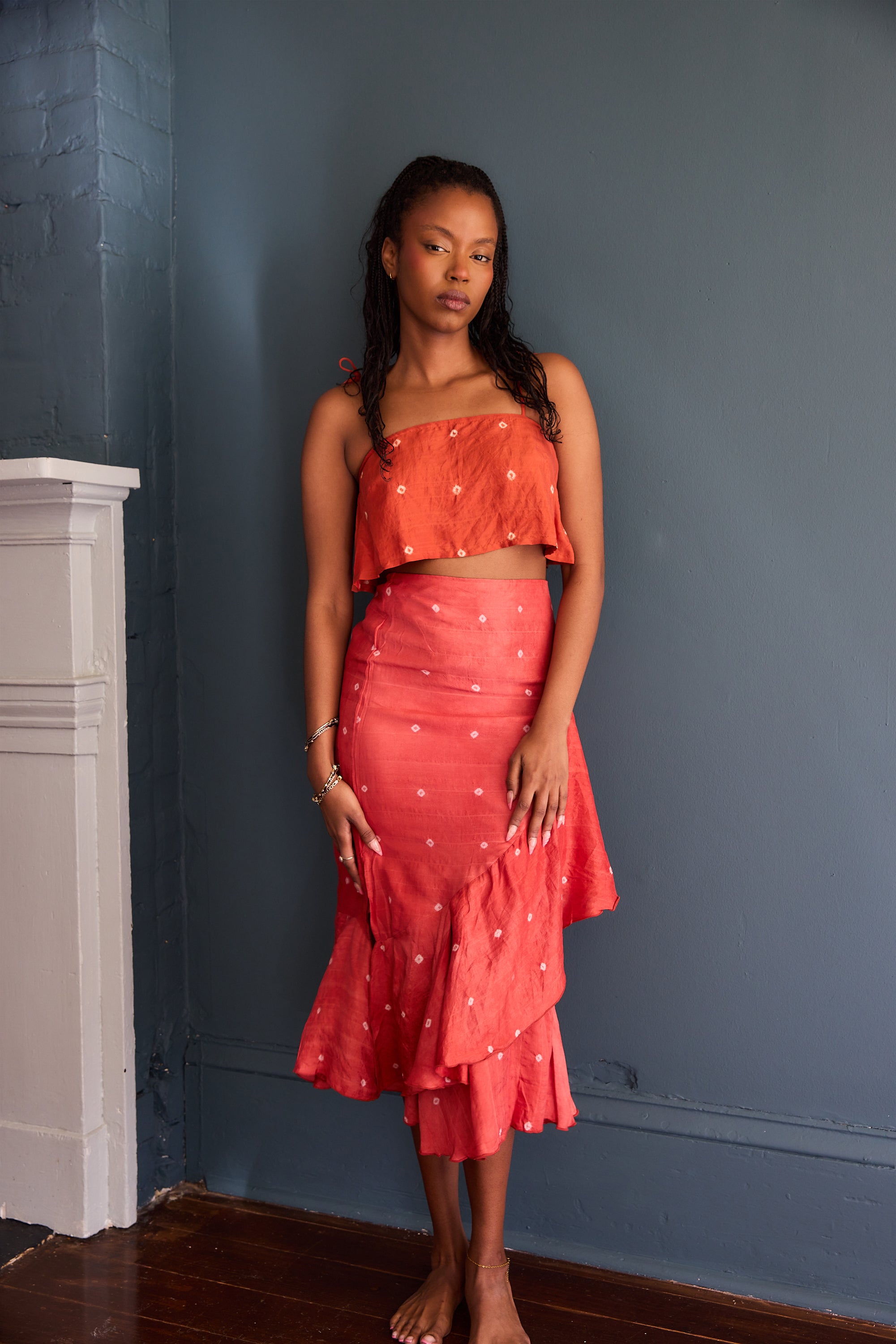 Tara Eco Tie Dyed Ruffle Skirt