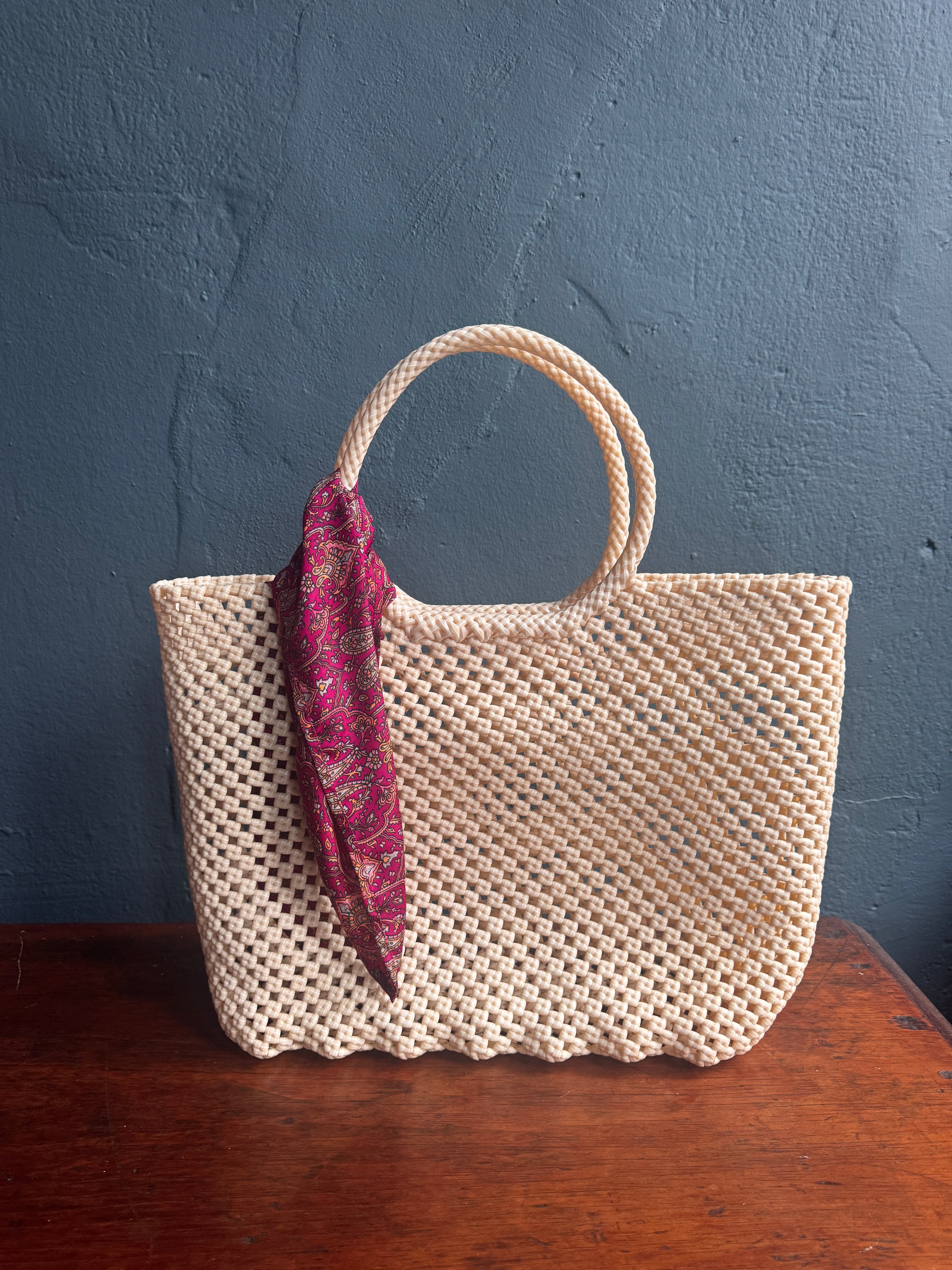 Recycled Plastic Large Woven Tote