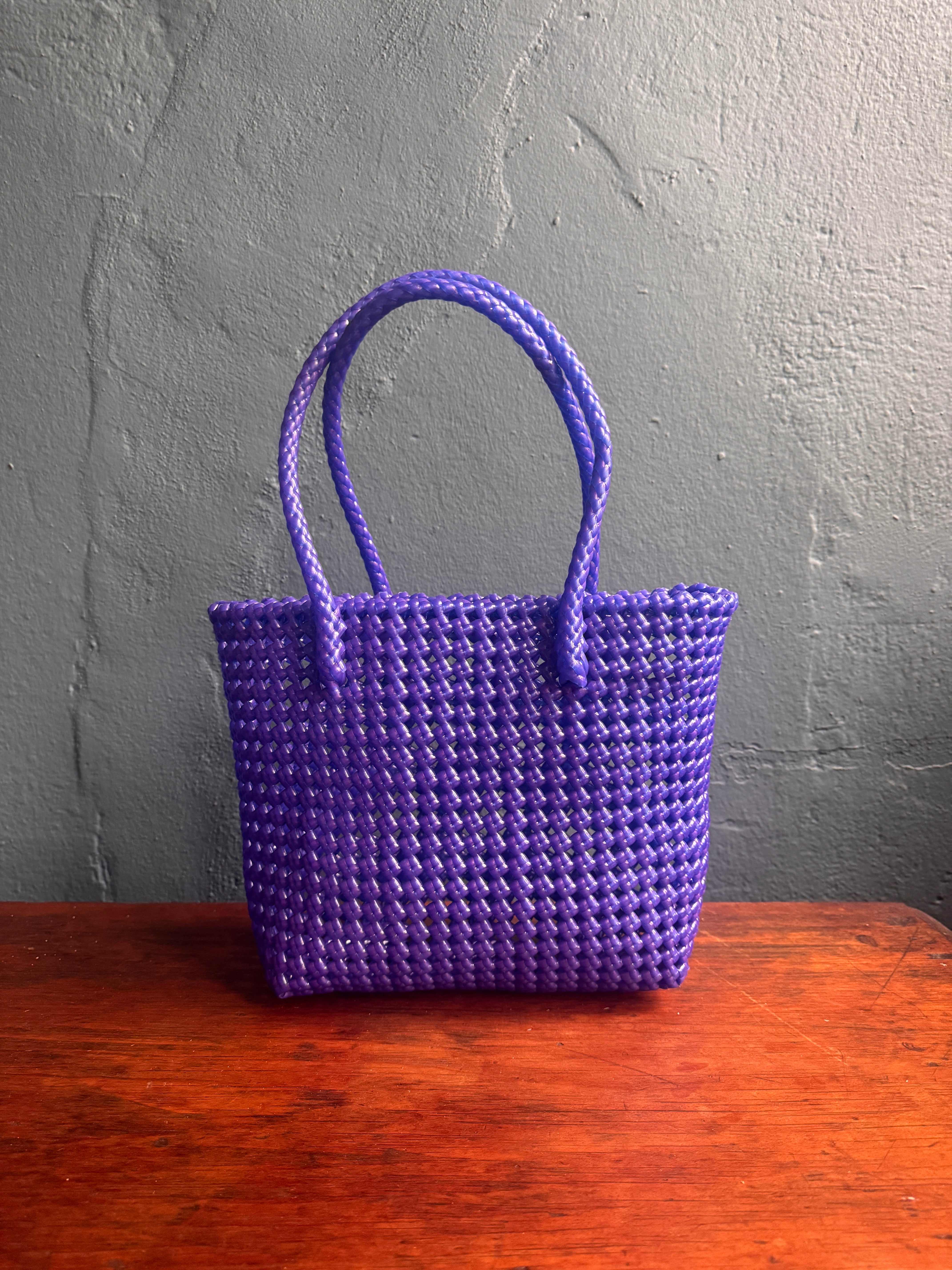 Recycled Plastic Small Woven Tote