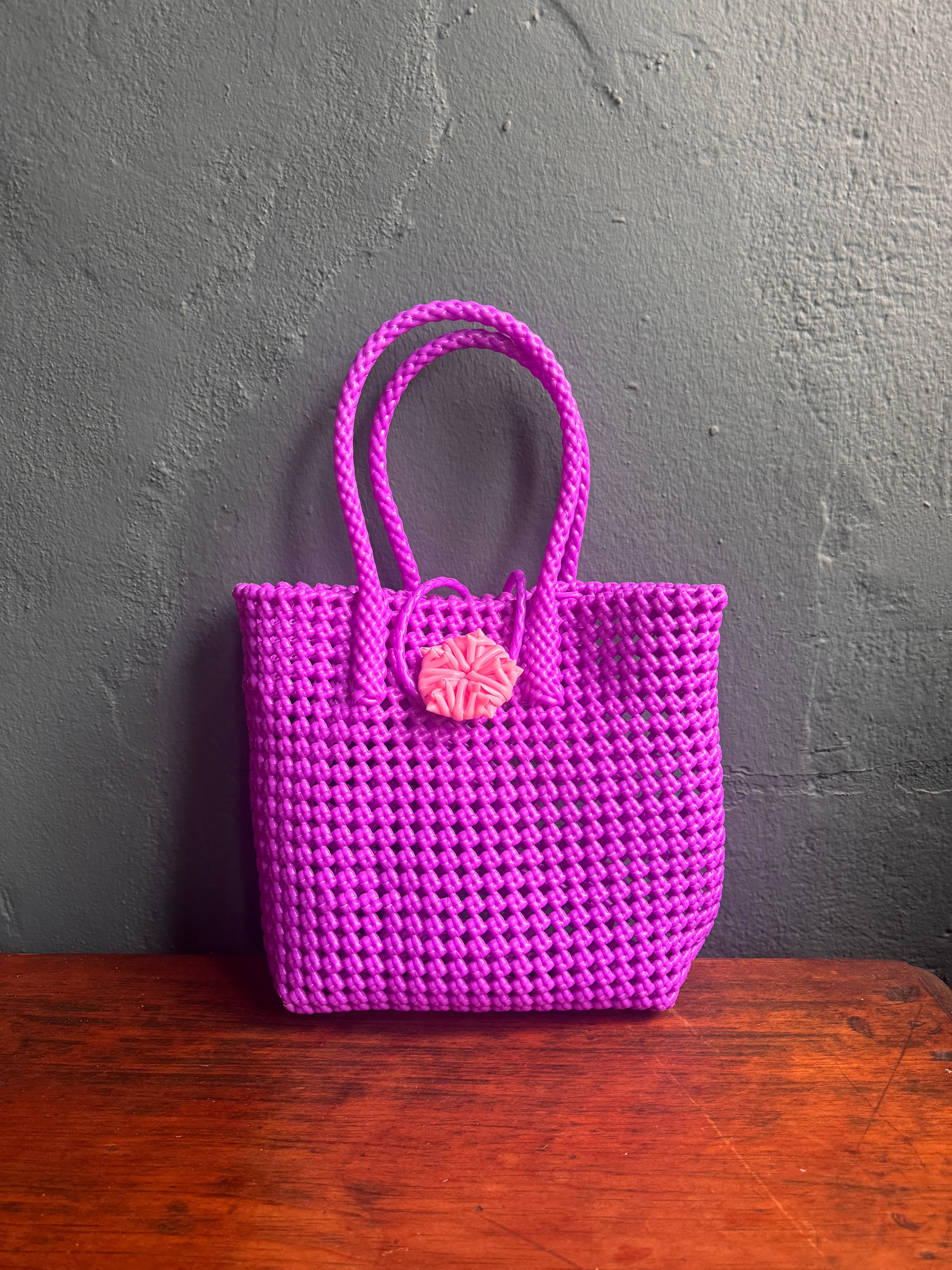 Recycled Plastic Small Woven Tote