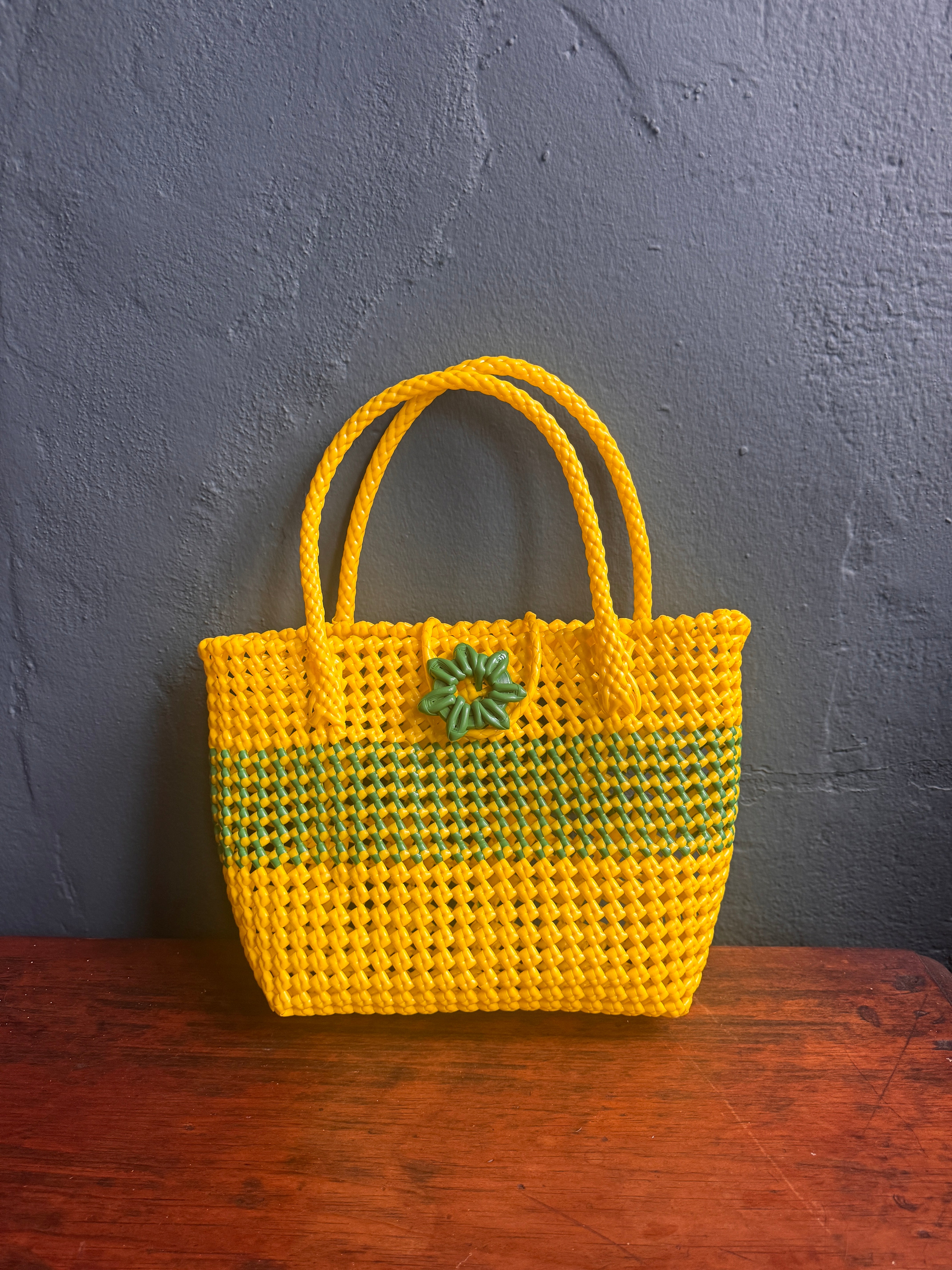 Recycled Plastic Small Woven Tote