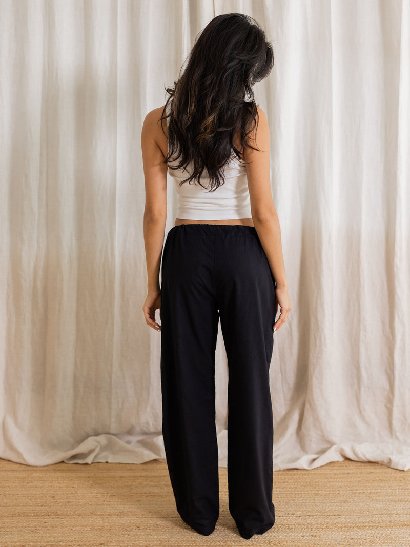 unisex drawstring pant | black