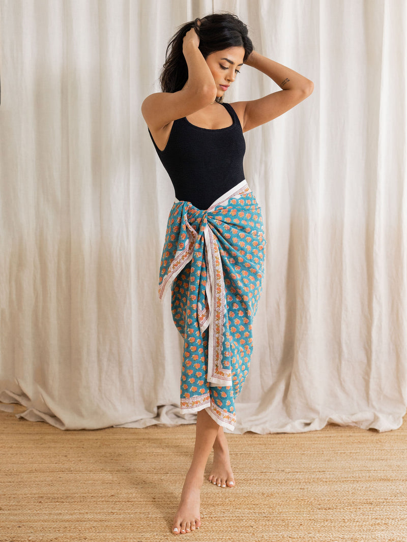 blue sarong | Peony on Teal