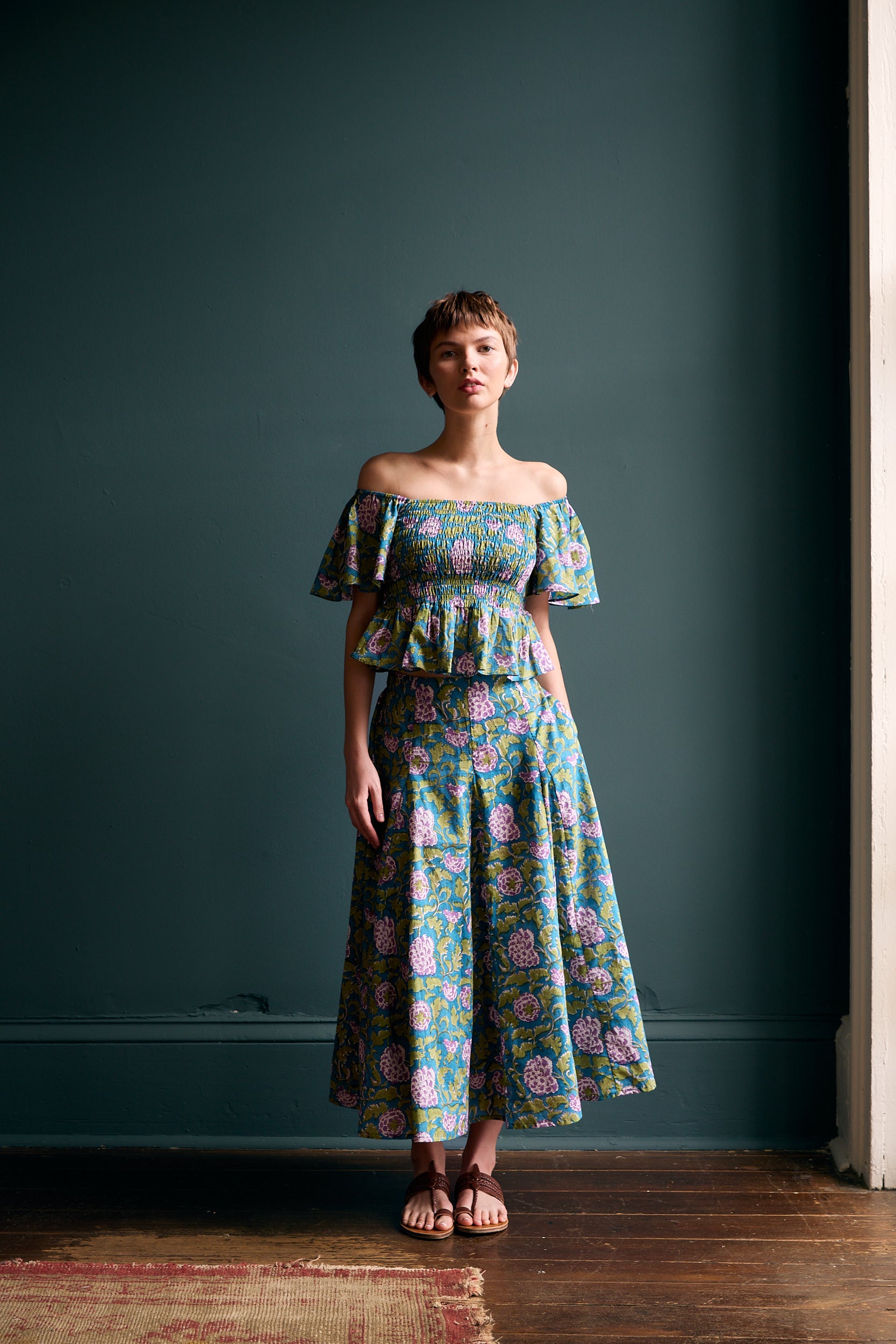 Nalini Skirt in Violet Hydrangea