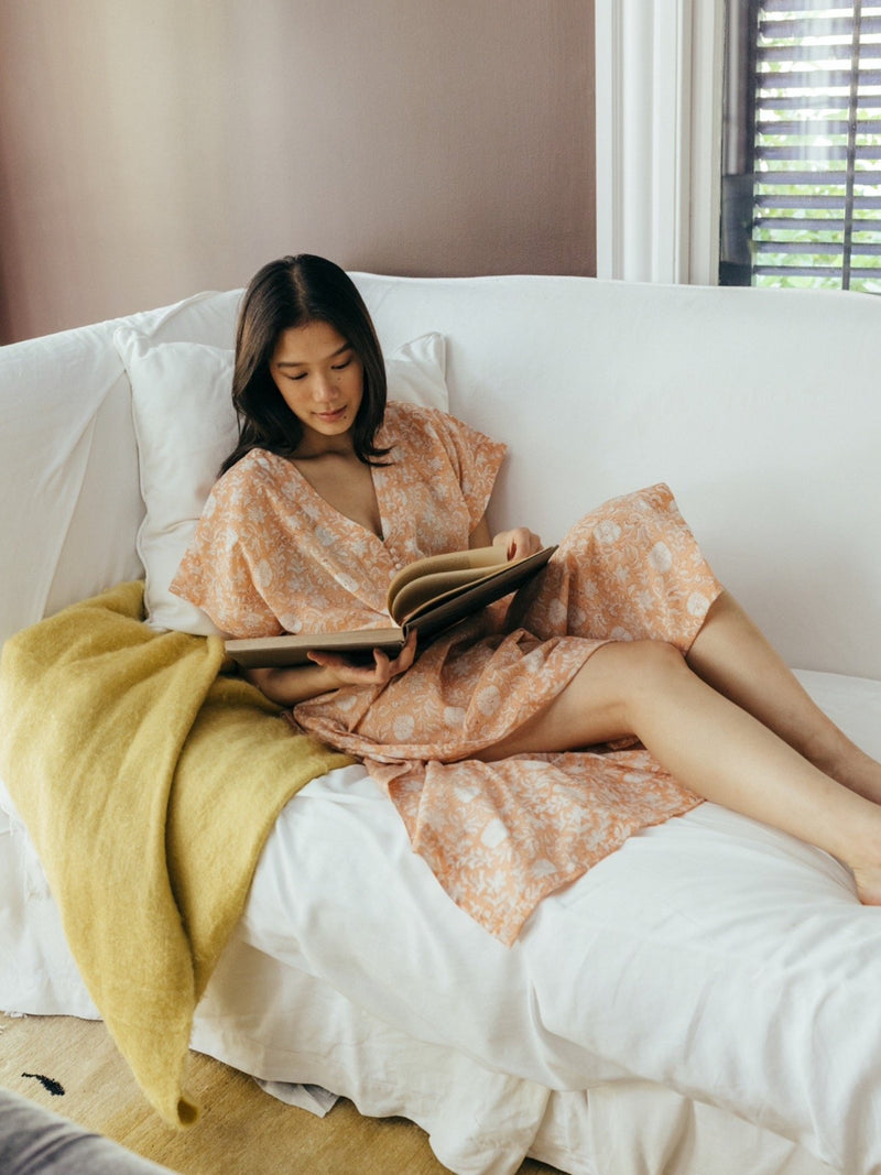 Daya Block Printed Muslin Caftan