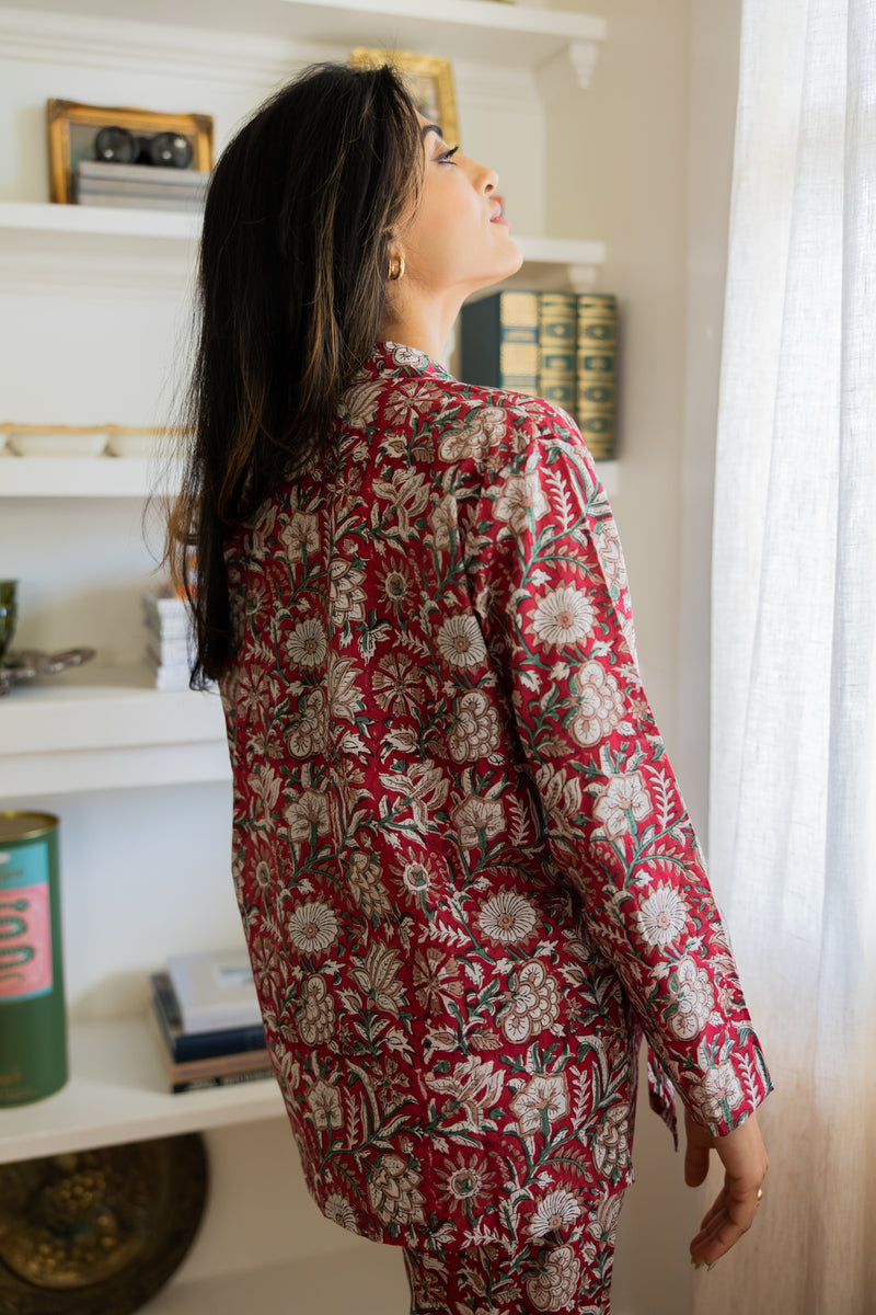 Muslin cotton Oversized Pajama Set block printed and handmade in India.