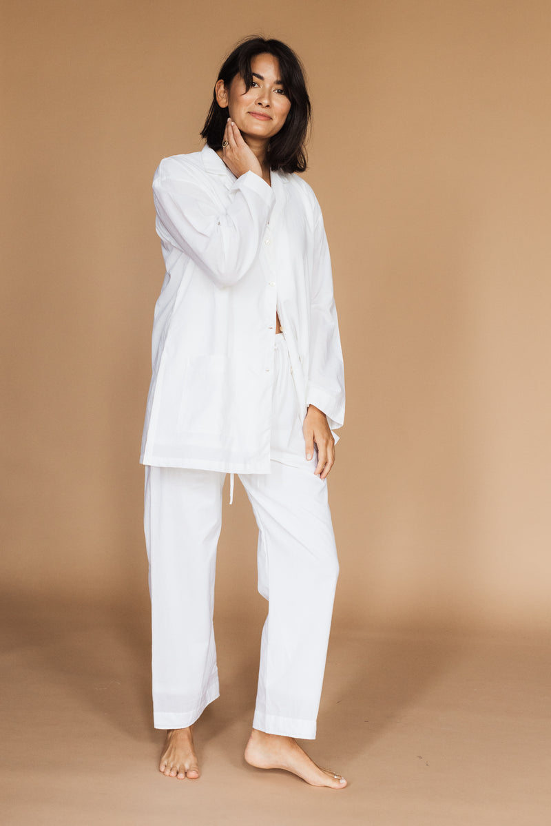 Muslin Oversized Pajama Set handmade in India. | Ivory