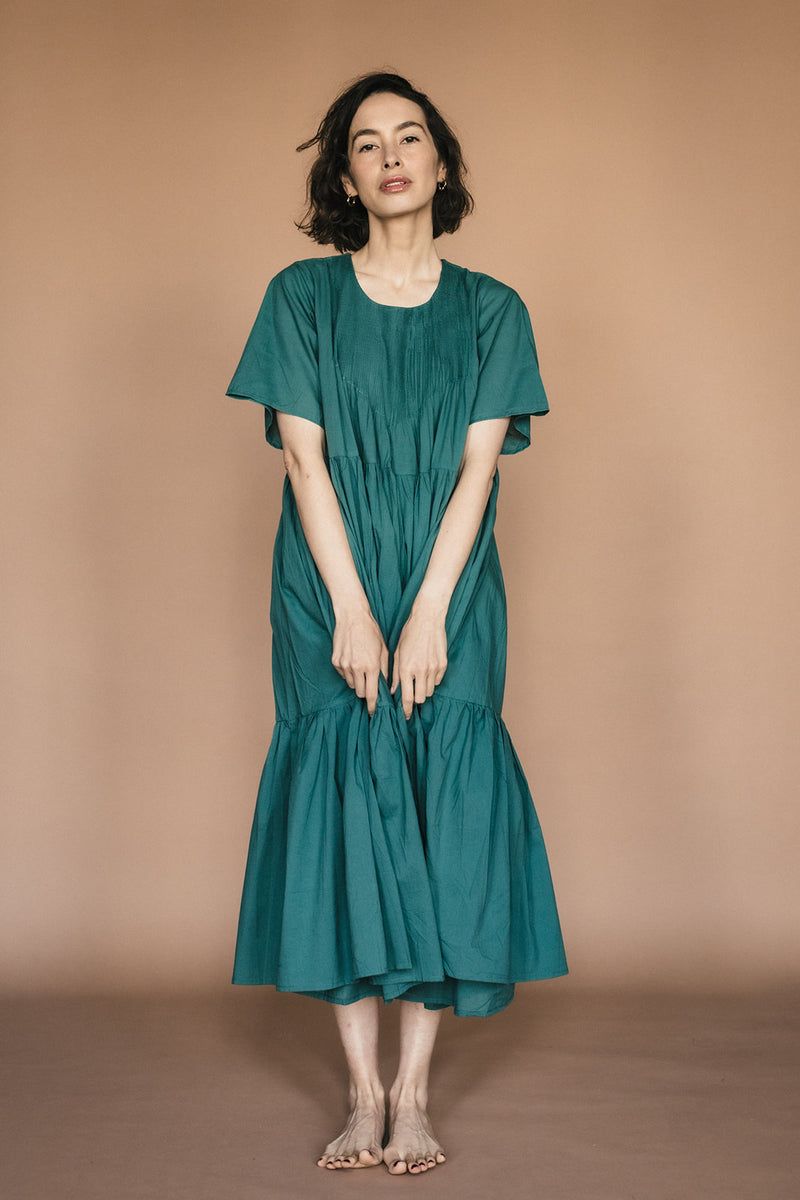 teal dress | pine