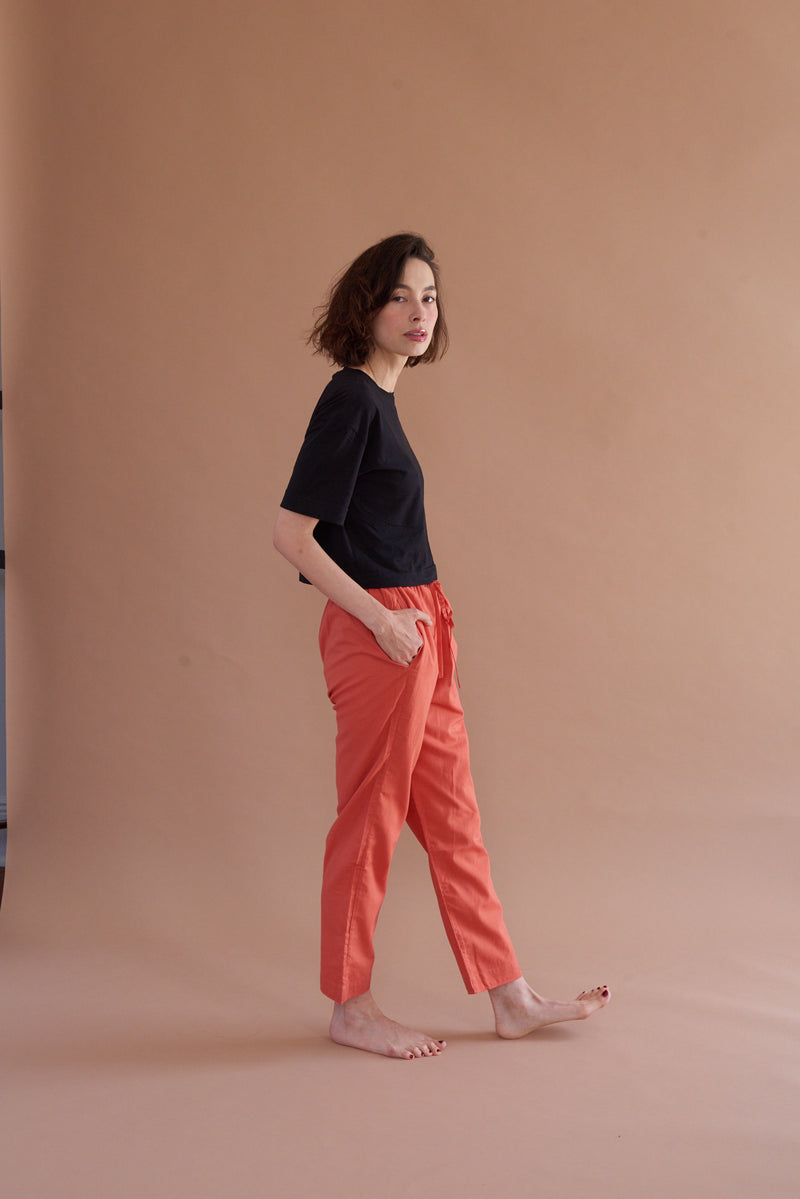 Muslin Pant, handmade in India. | salmon