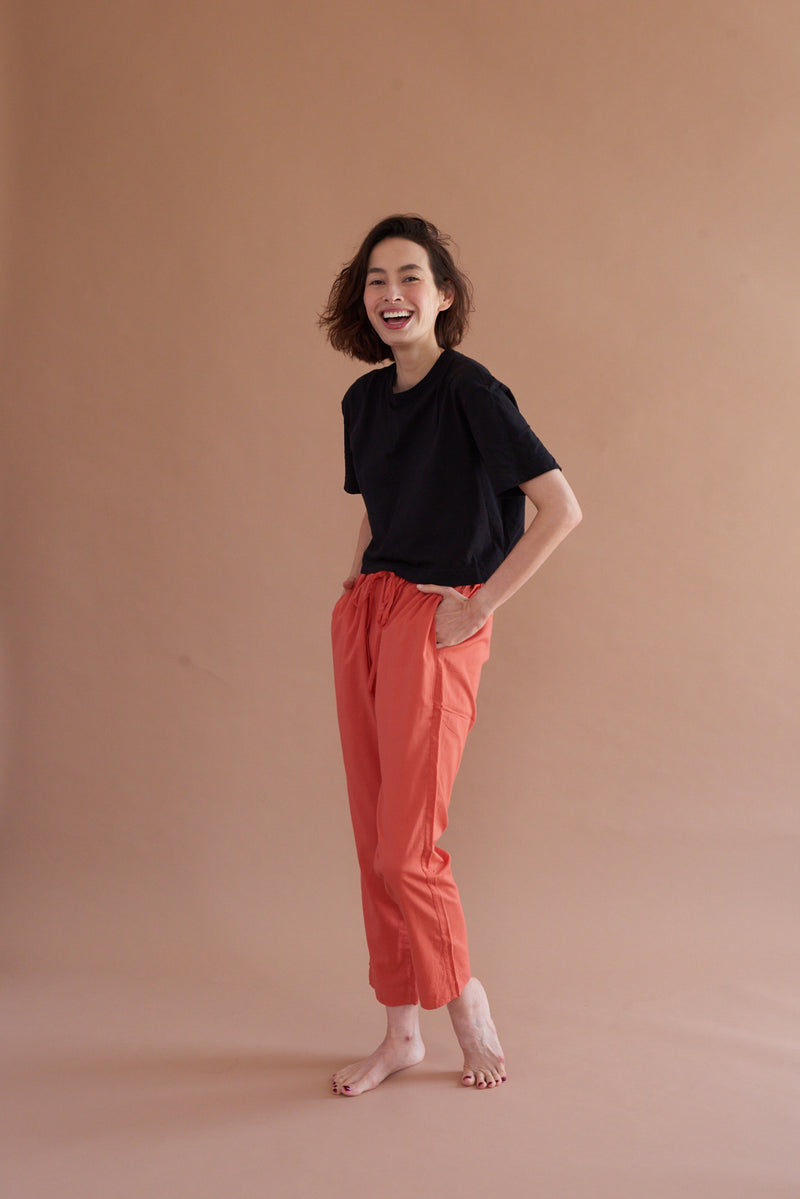 Muslin Pant, handmade in India. | salmon