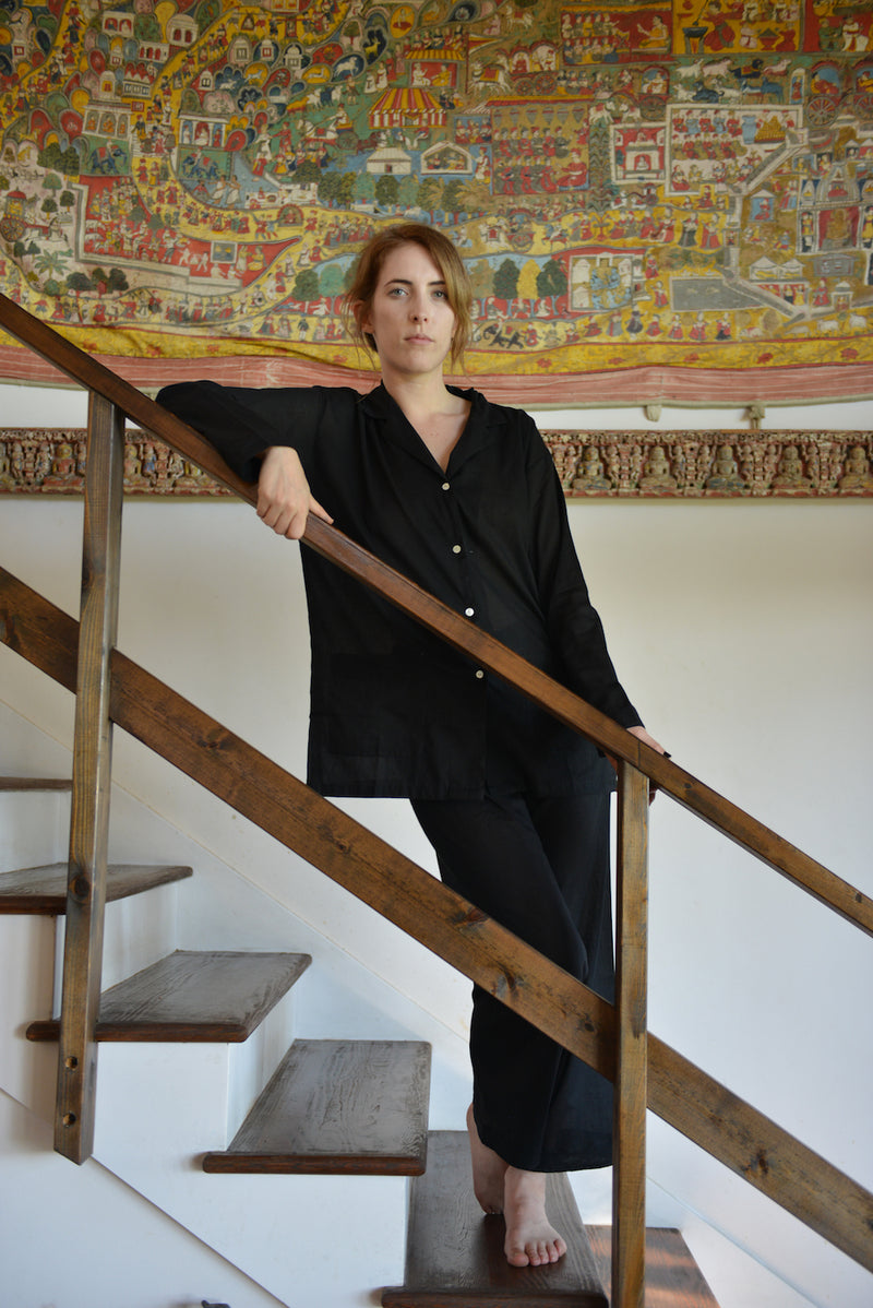 Muslin Oversized Pajama Set handmade in India.