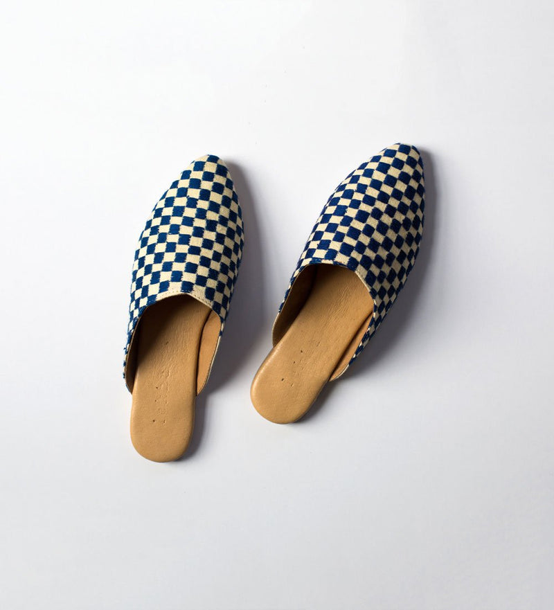 Phulkari Check Babouche Mule