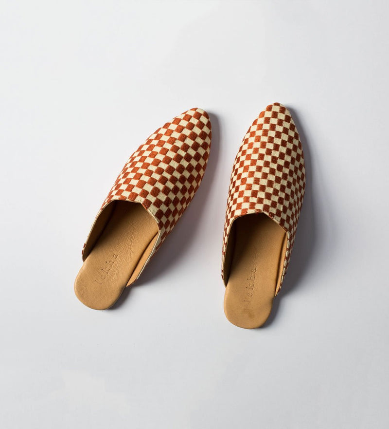 Phulkari Check Babouche Mule
