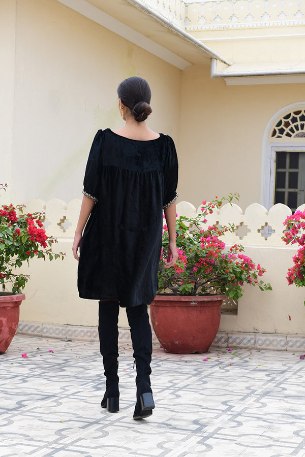 velvet dress | black