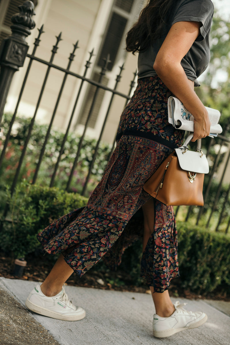 Kani Wool Skirt, handmade in India from upcycled pashmina shawls.