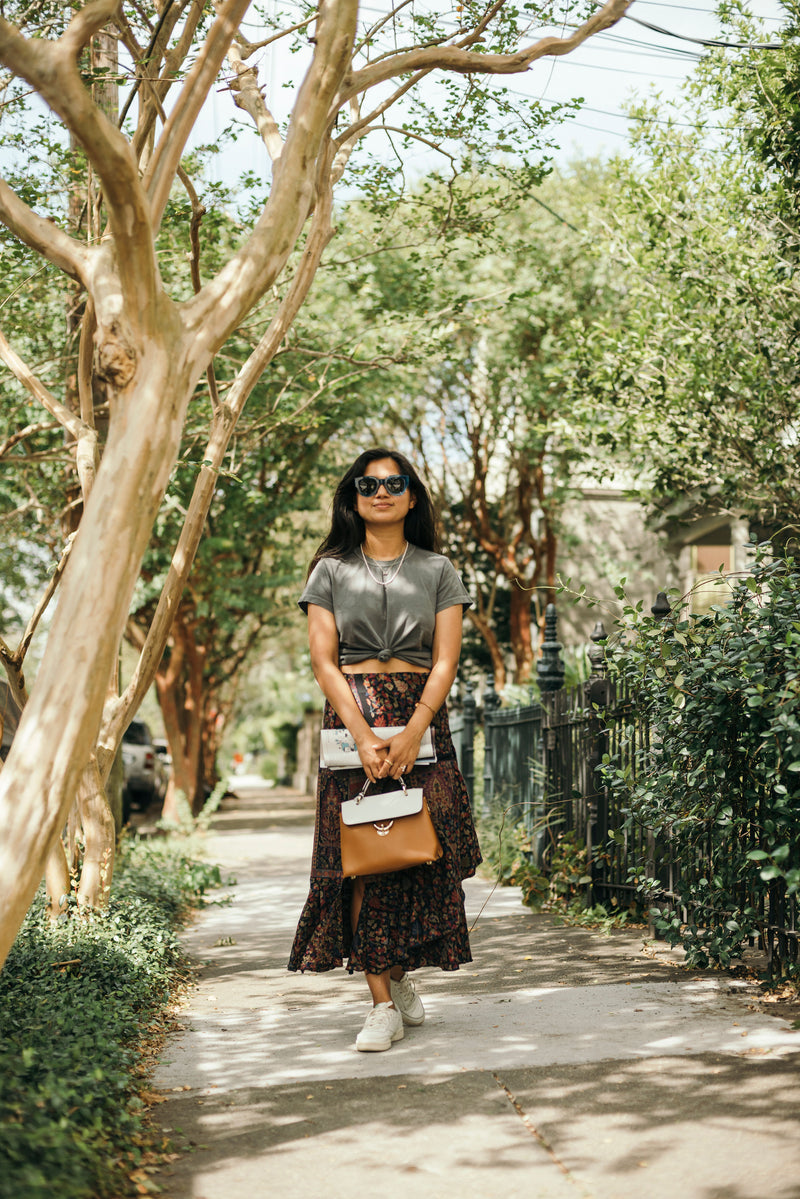 Kani Wool Skirt, handmade in India from upcycled pashmina shawls.